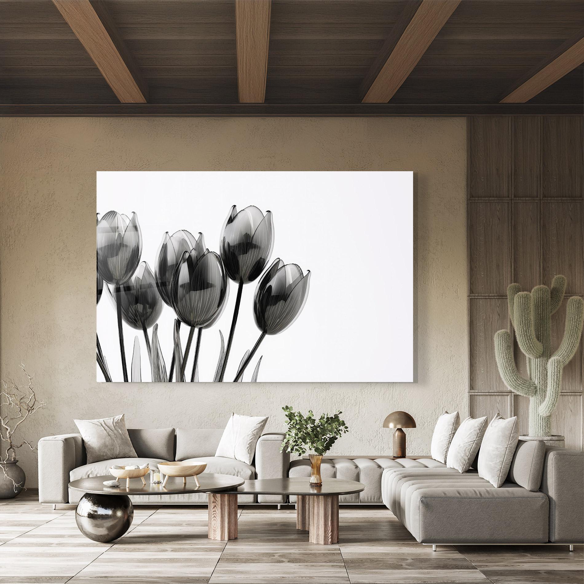 Üvegkép Black Glass Tulips mockup 8