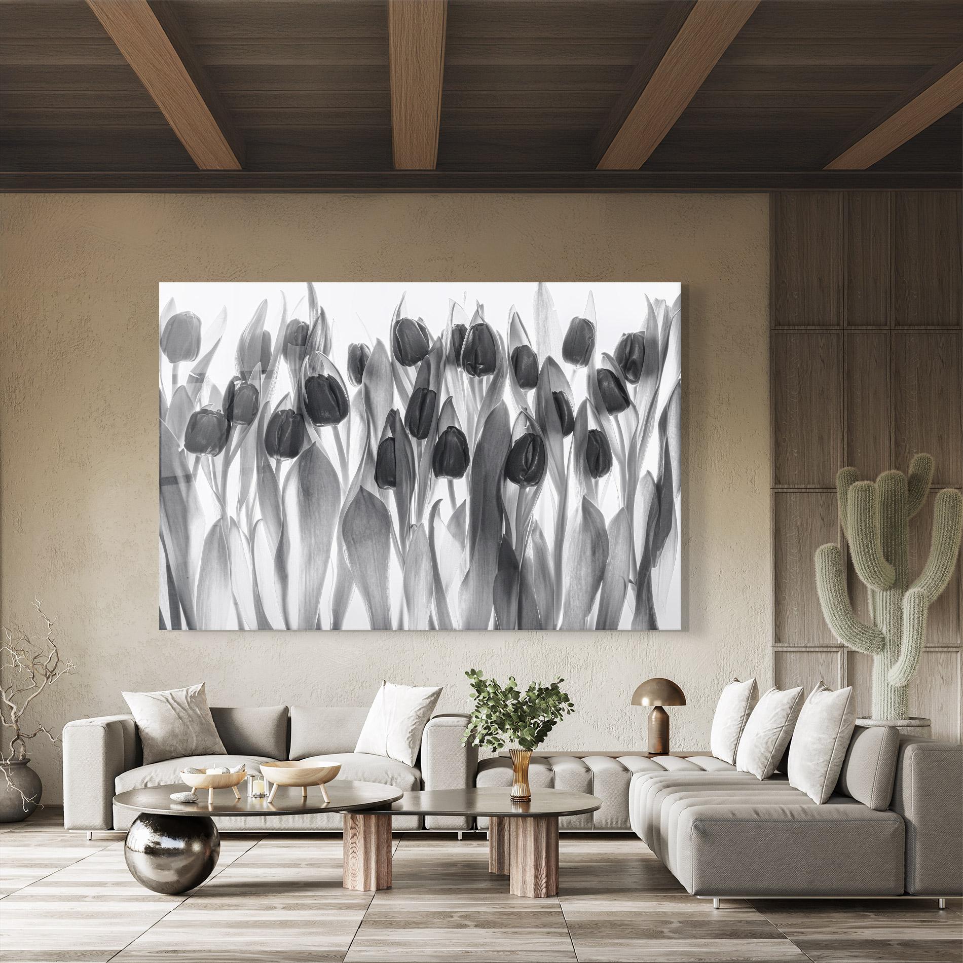 Üvegkép Grey Tulips mockup 8