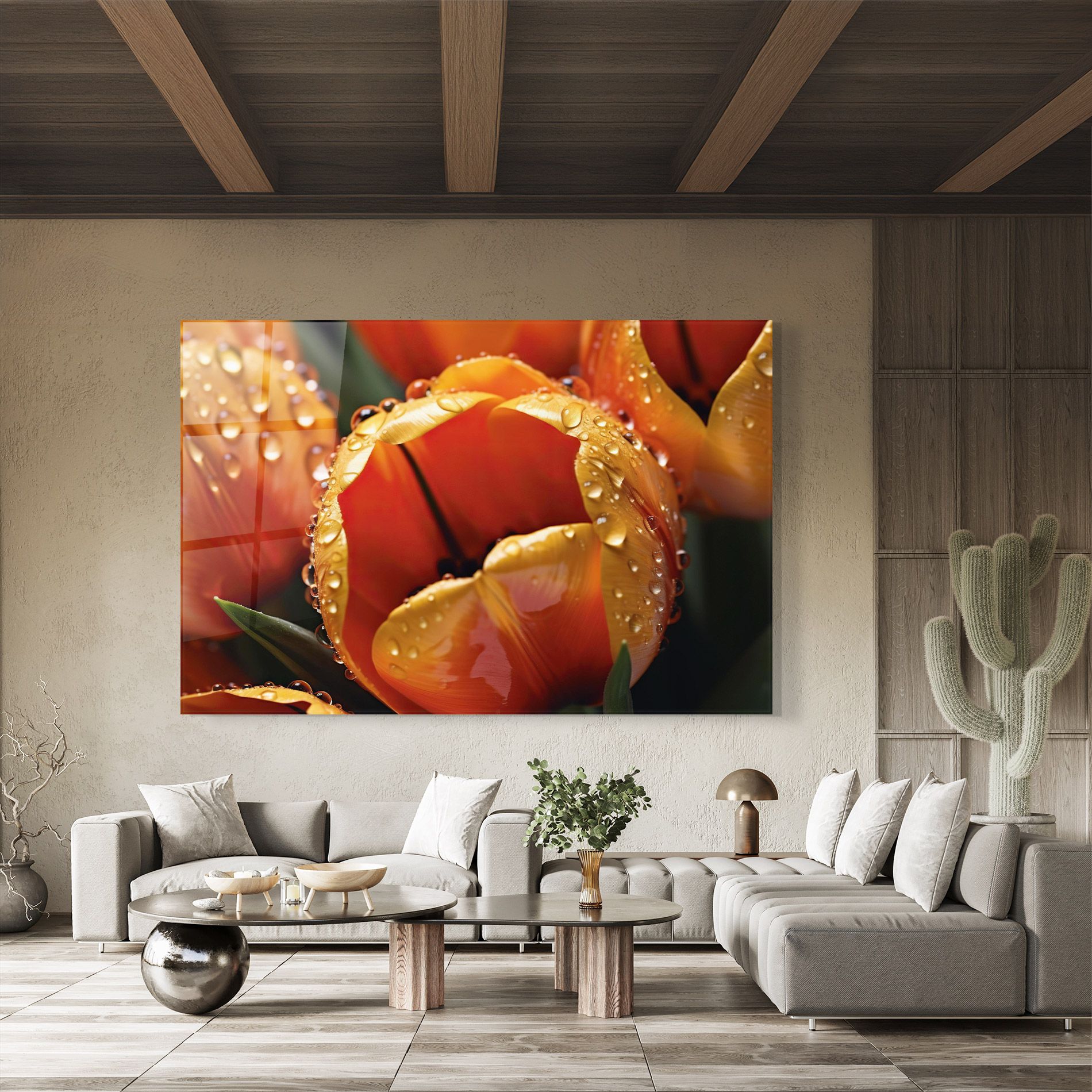 Orange Tulip Water Drops mockup 8