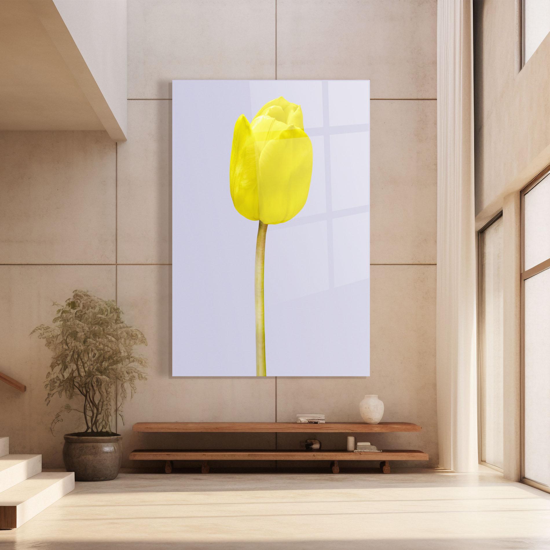 Üvegkép One Yellow Tulip mockup 8