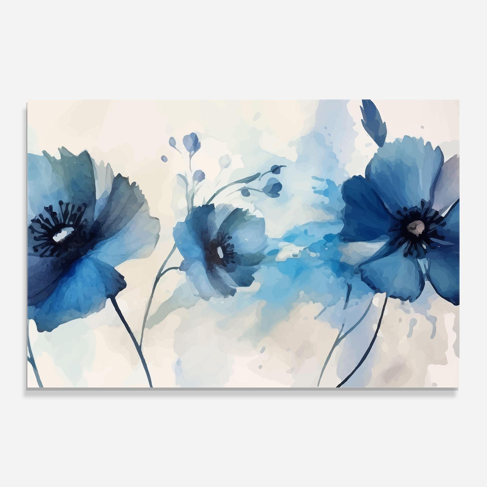 Üvegkép Blue Poppies mockup 0