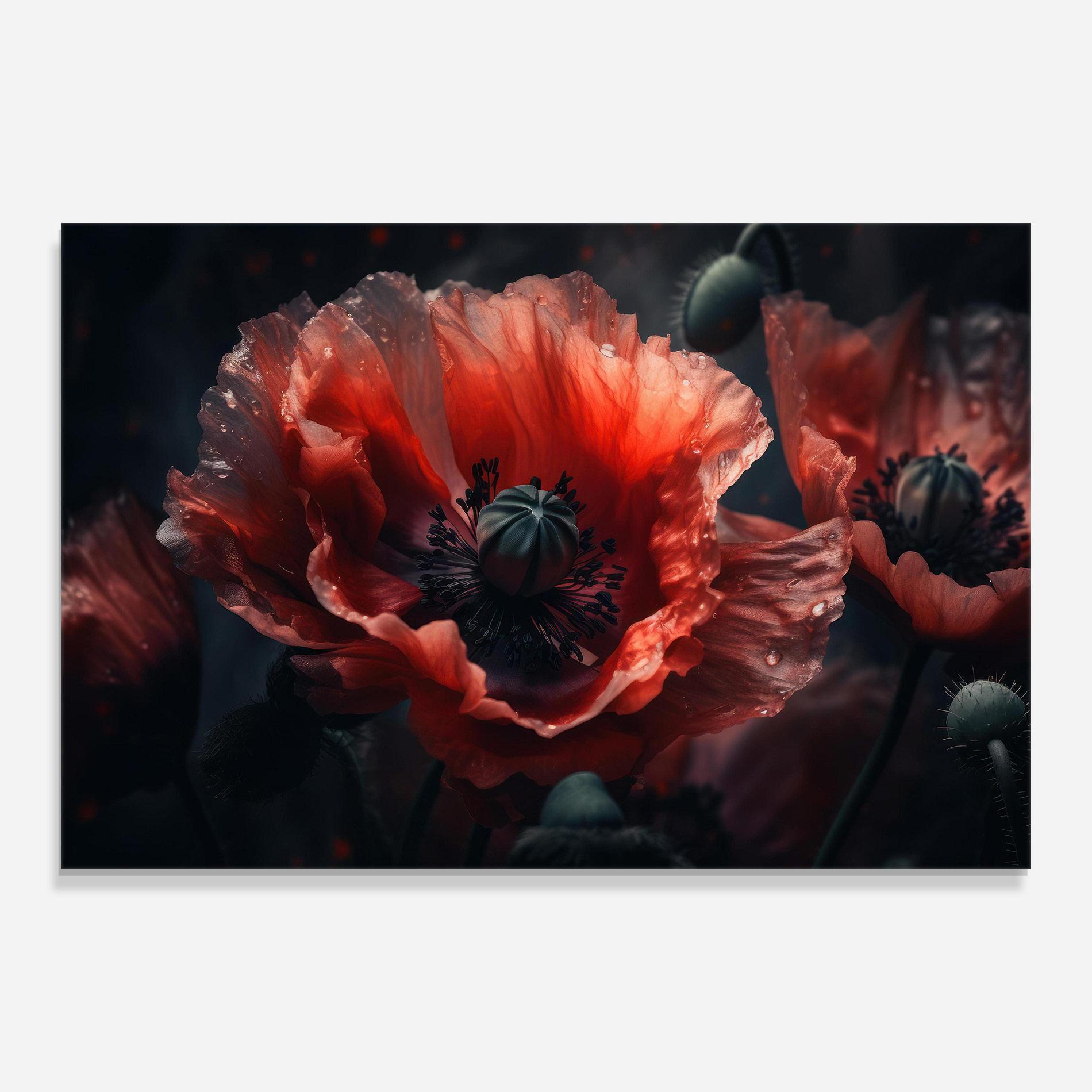 Üvegkép Dark Shade Poppy mockup 0