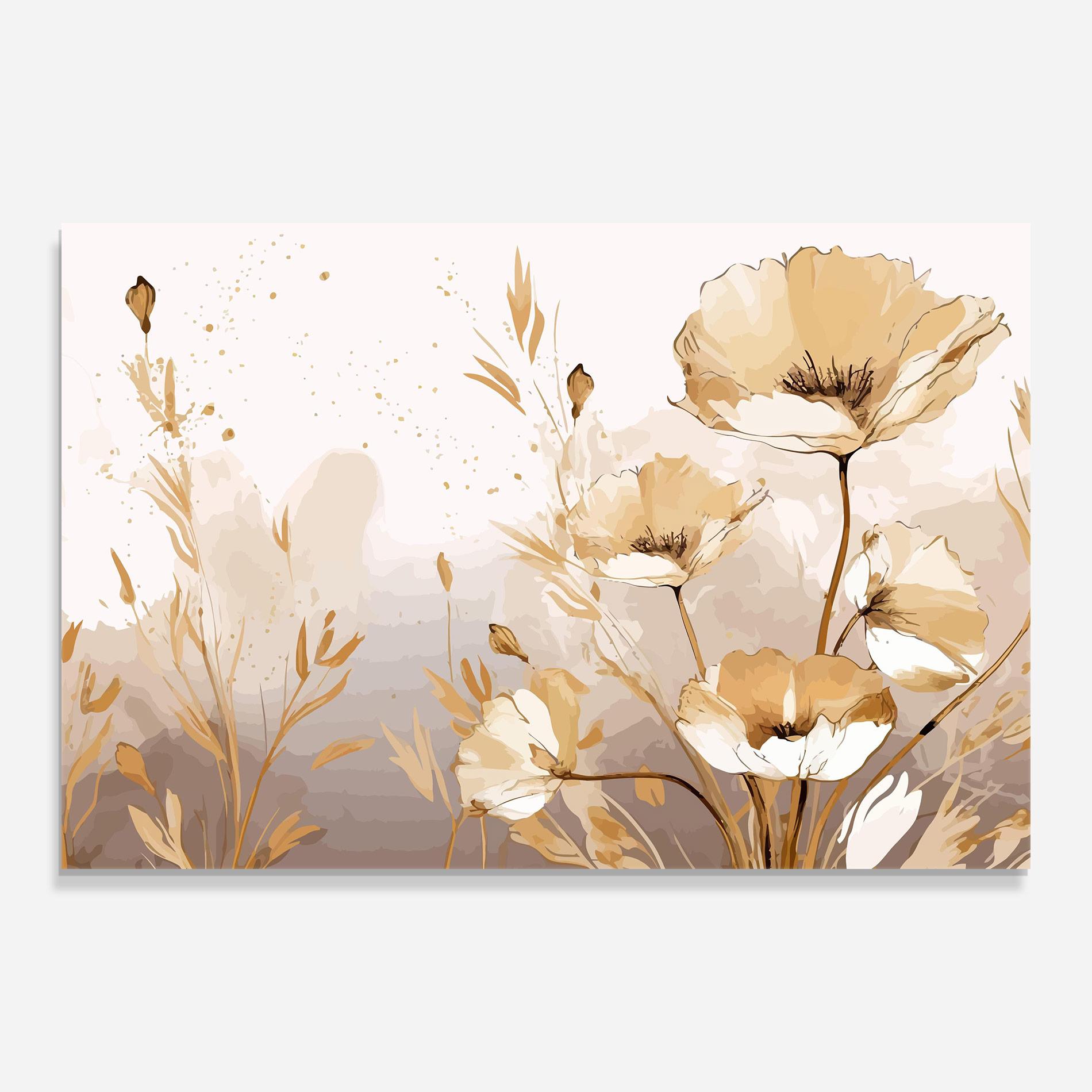 Üvegkép Gold Cream Poppy mockup 0