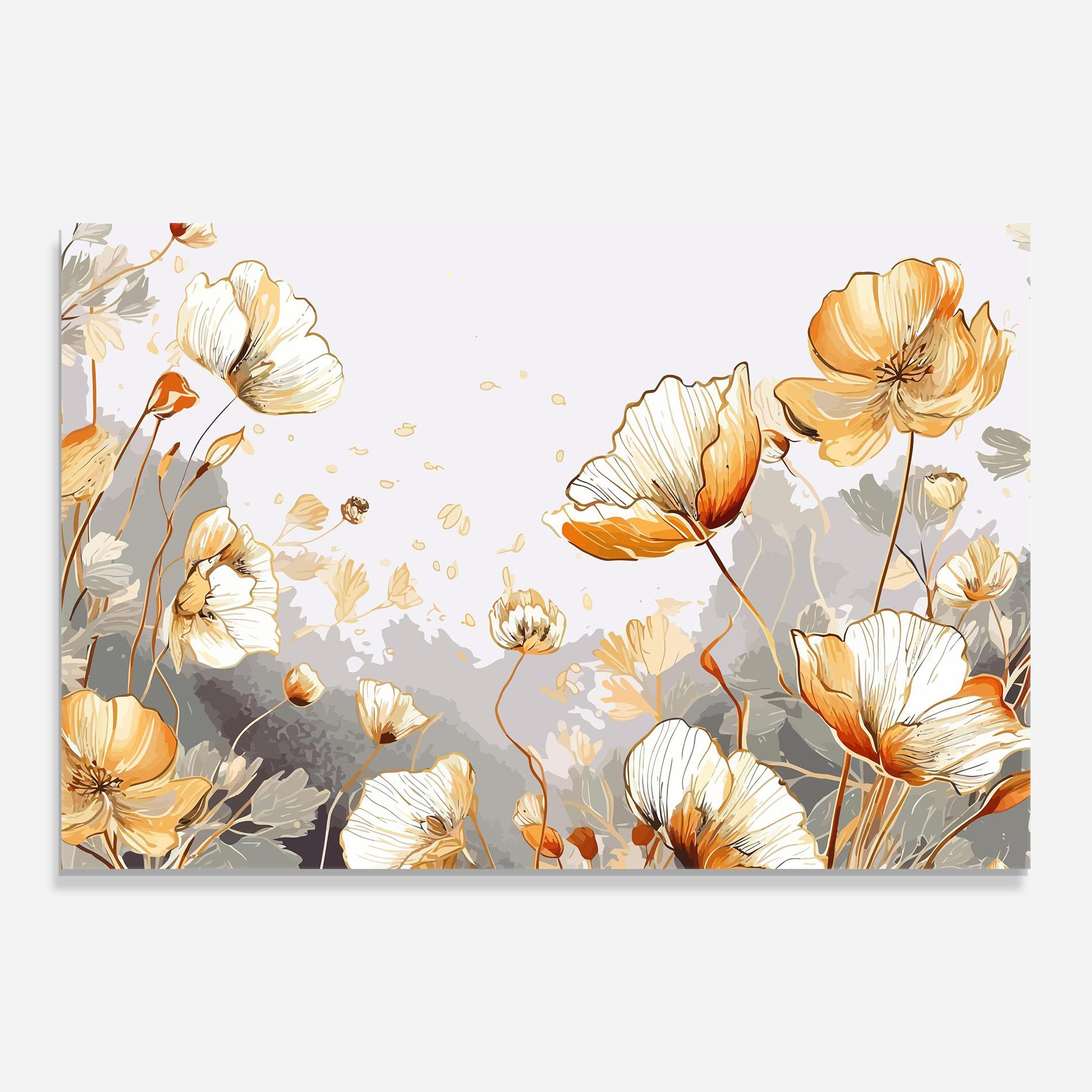 Üvegkép Gold Poppies mockup 0