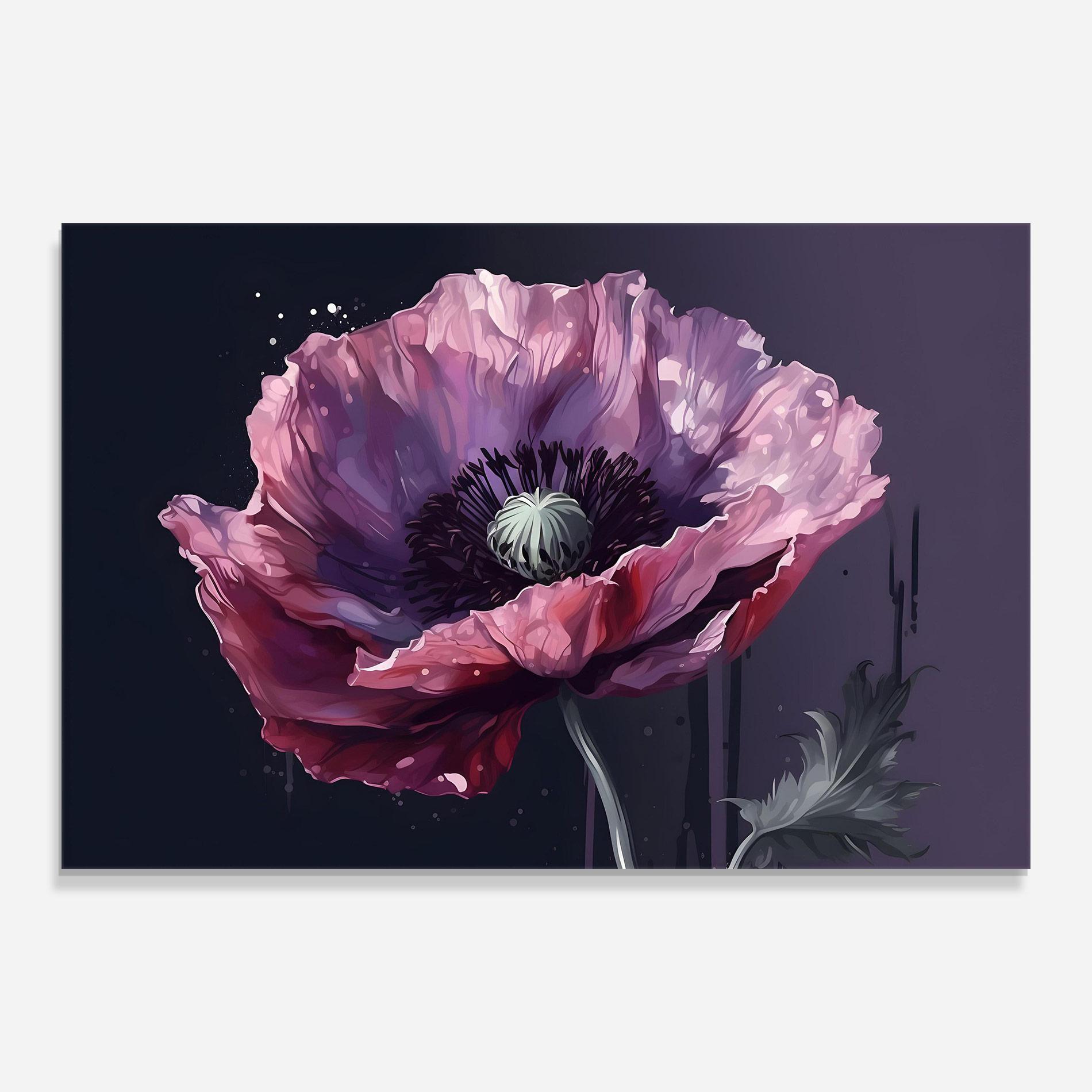 Üvegkép Light Purple Poppy mockup 0