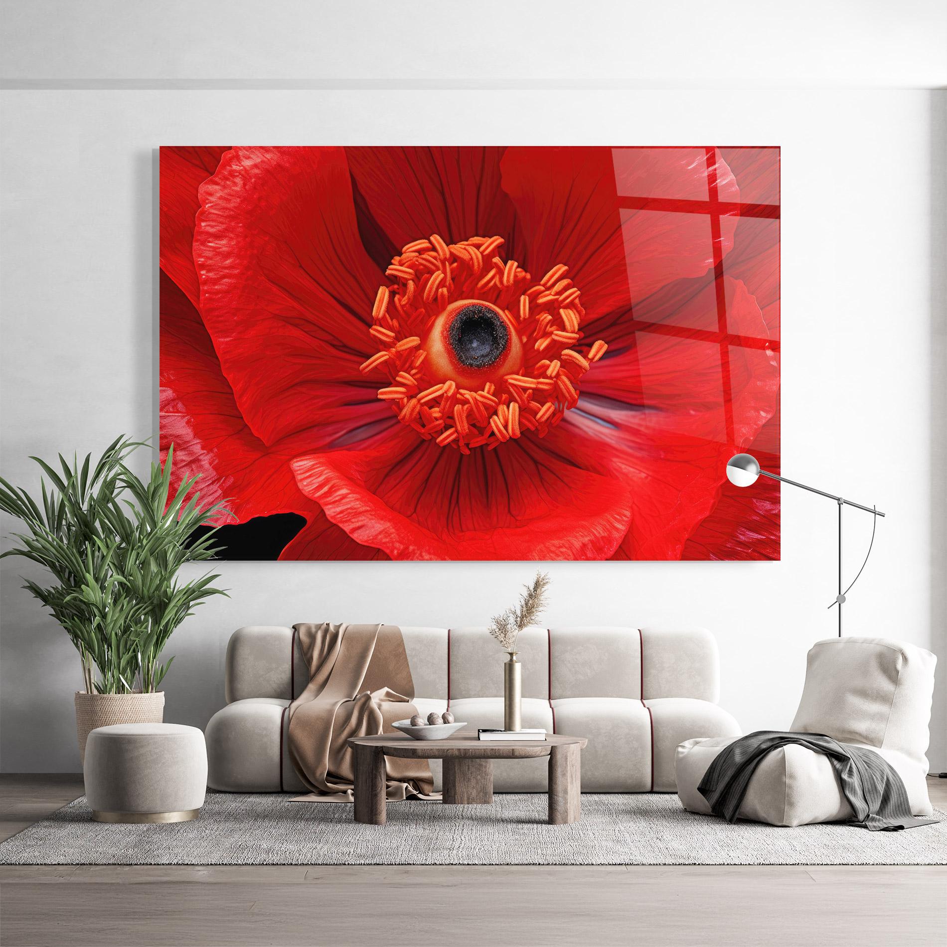 Üvegkép Big Poppy Close Up mockup 9