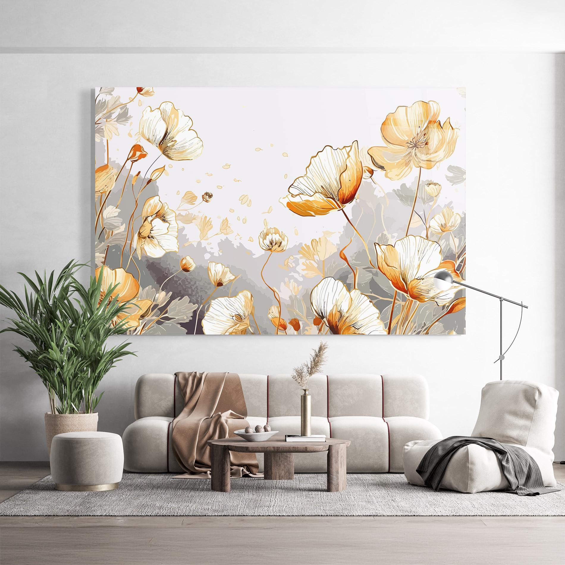 Üvegkép Gold Poppies mockup 9