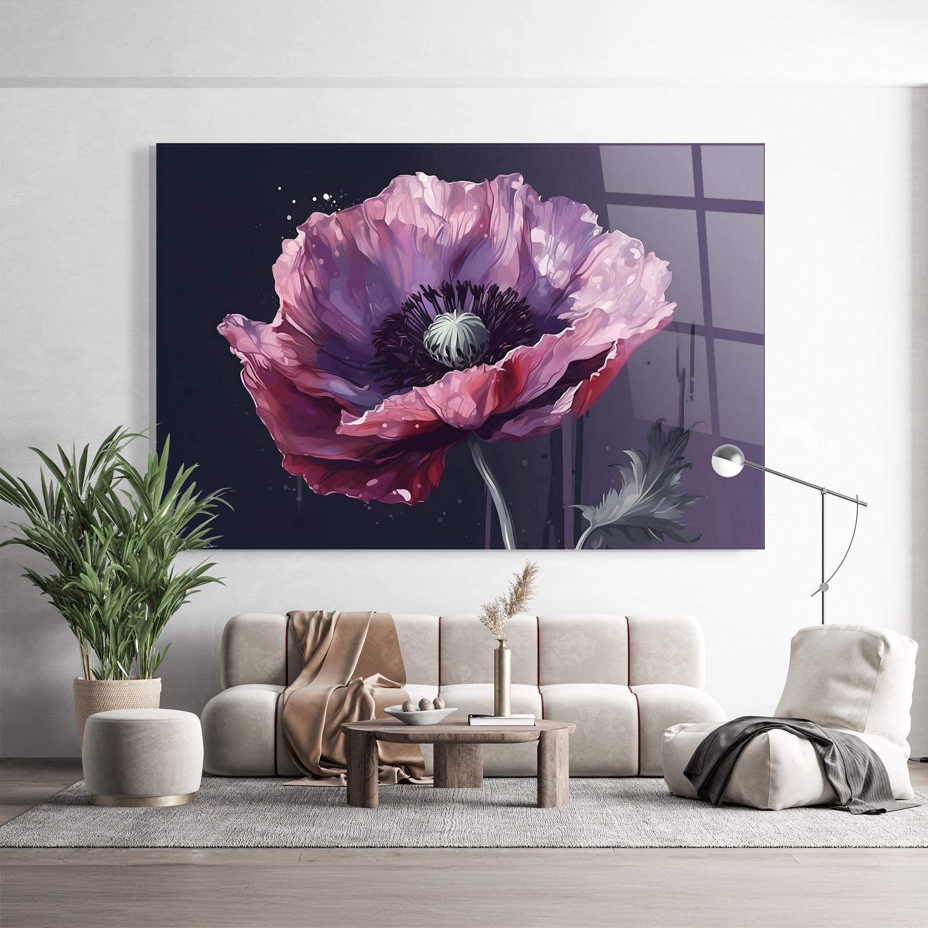 Üvegkép Light Purple Poppy mockup 9