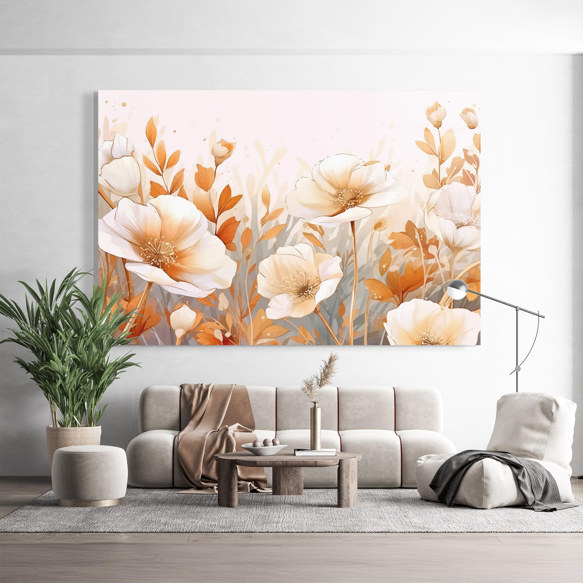 Üvegkép Orange Cream Poppy mockup 9