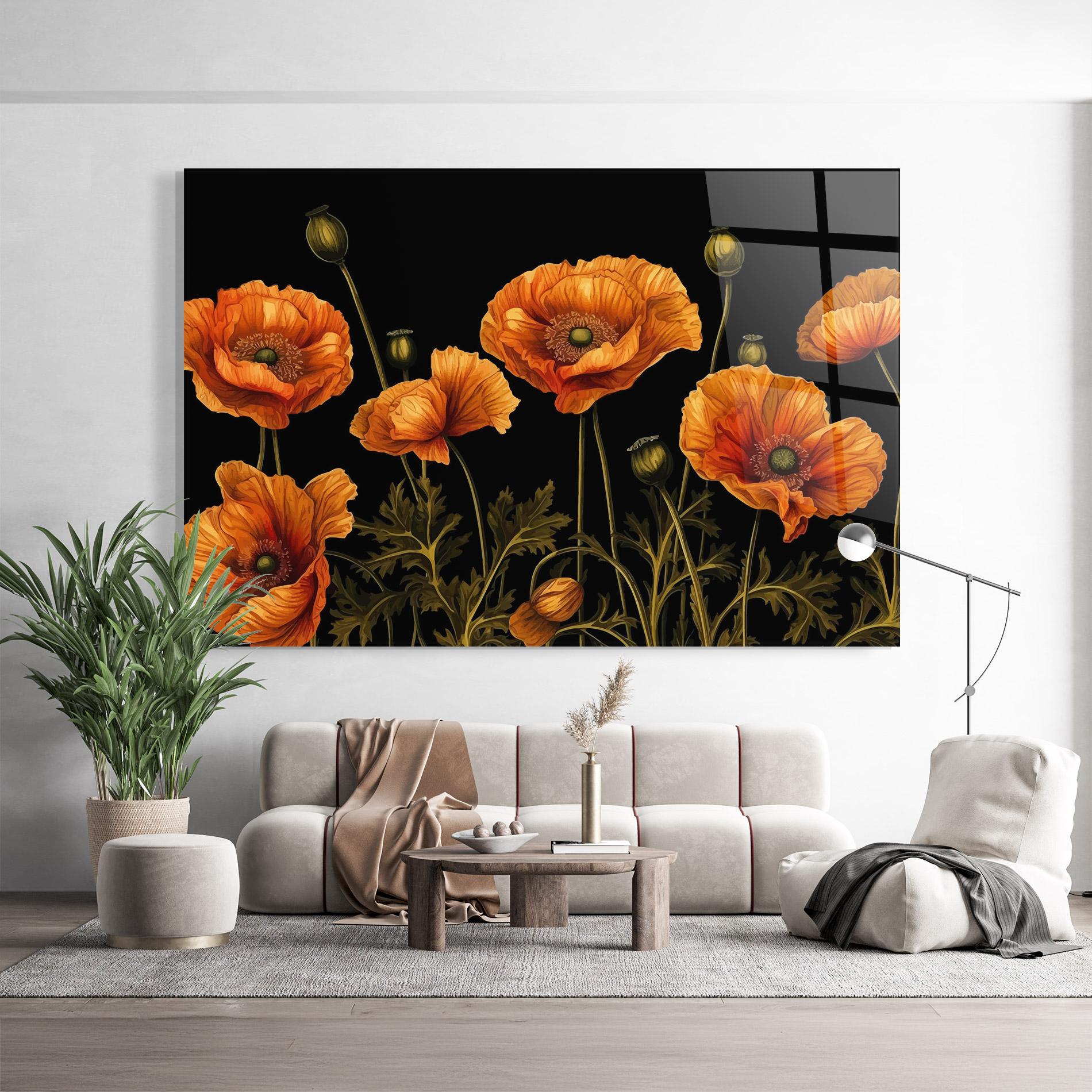 Üvegkép Orange Poppies mockup 9