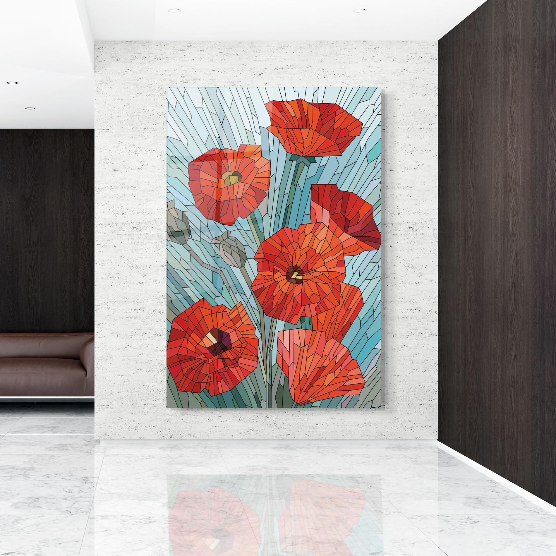 Üvegkép Blue Glass Poppy mockup 9