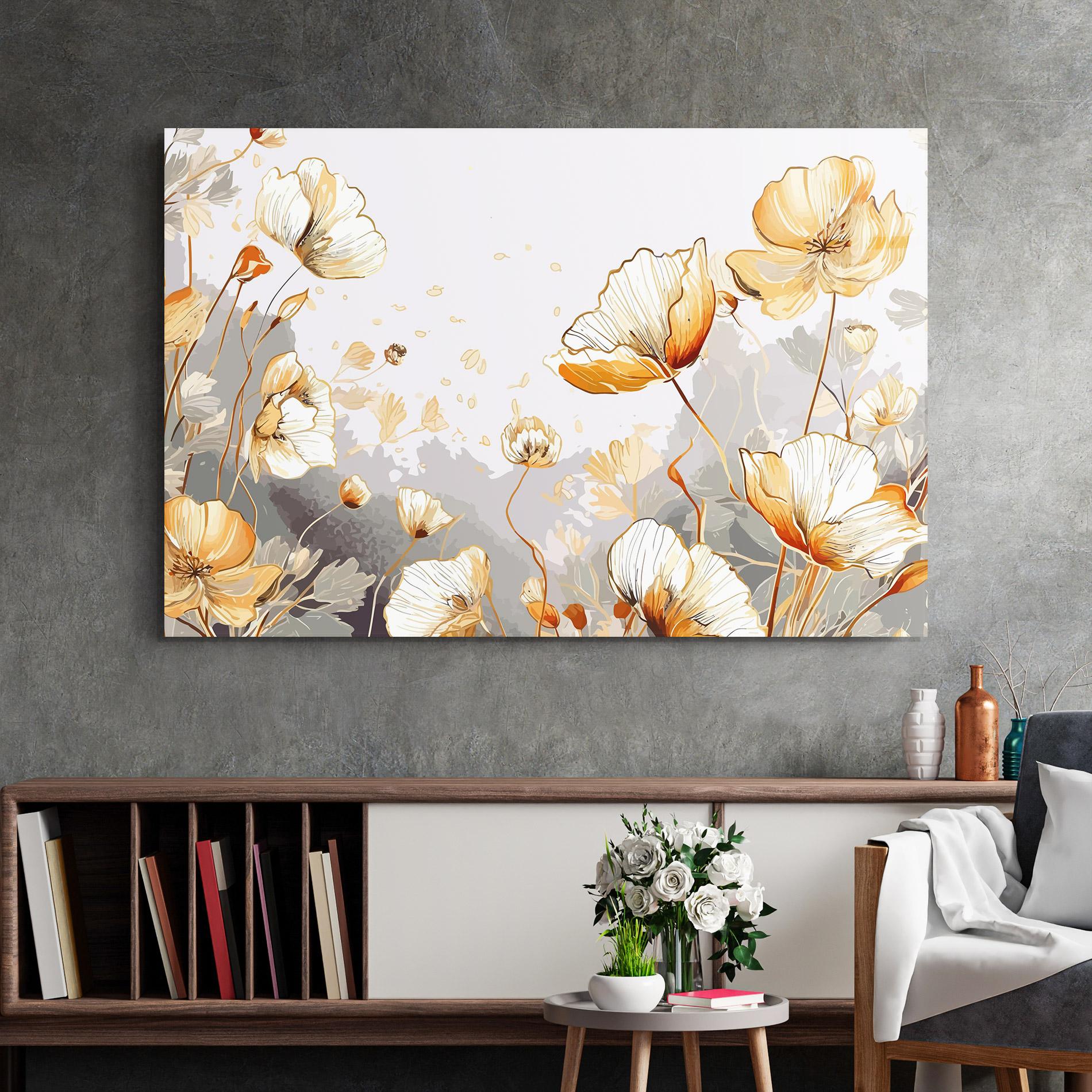 Üvegkép Gold Poppies mockup 2