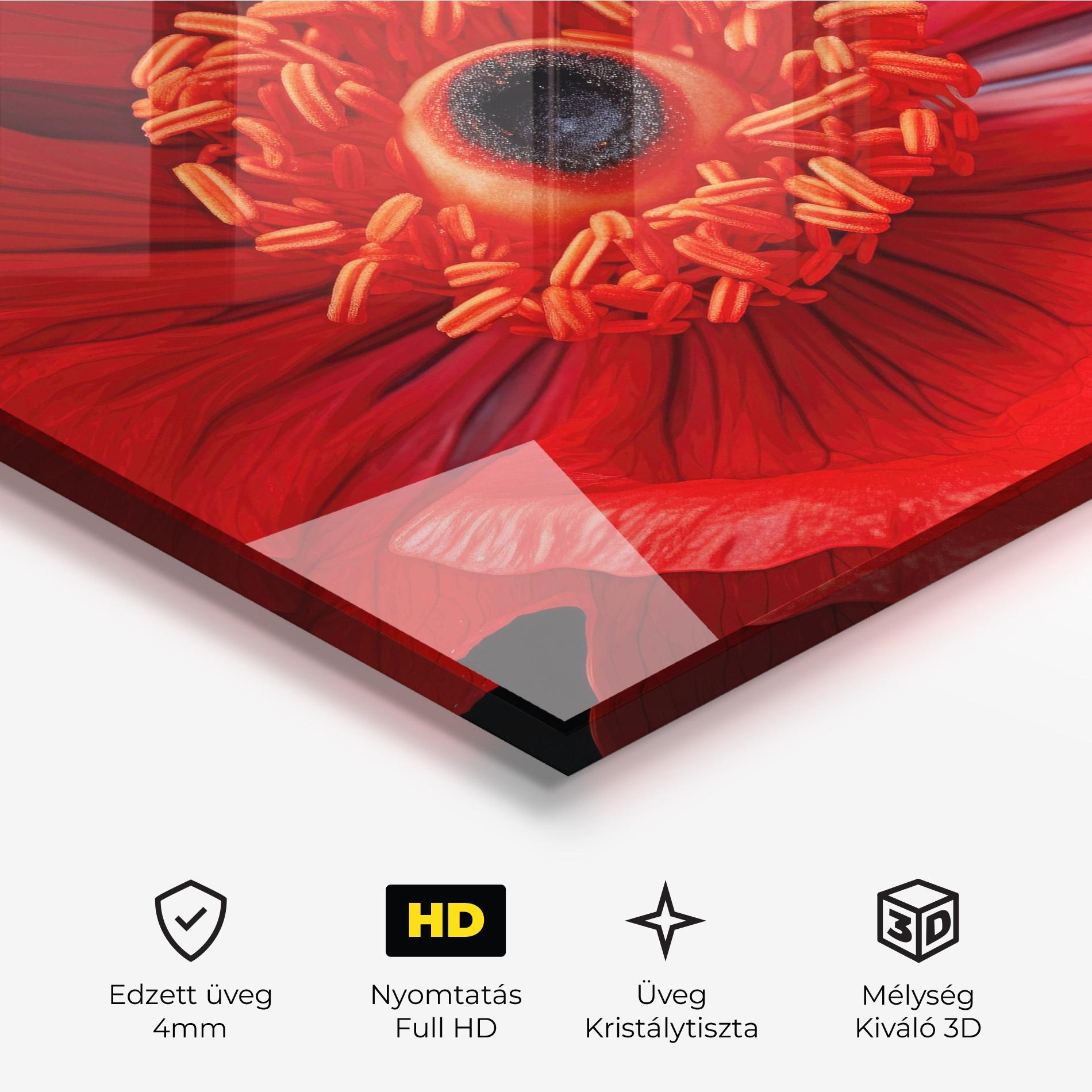 Üvegkép Big Poppy Close Up mockup 3