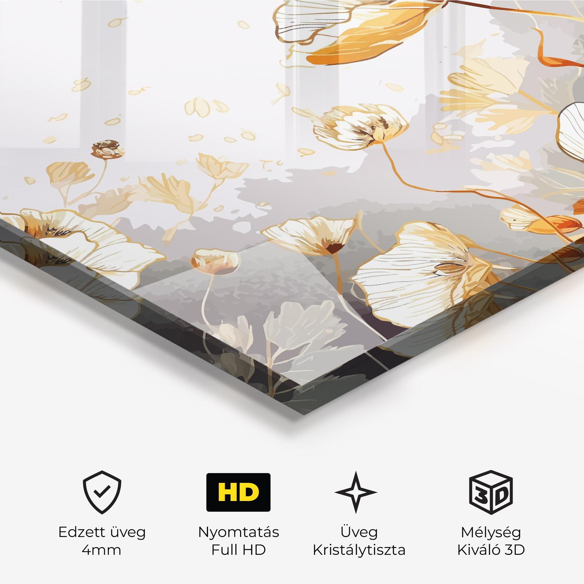 Üvegkép Gold Poppies mockup 3