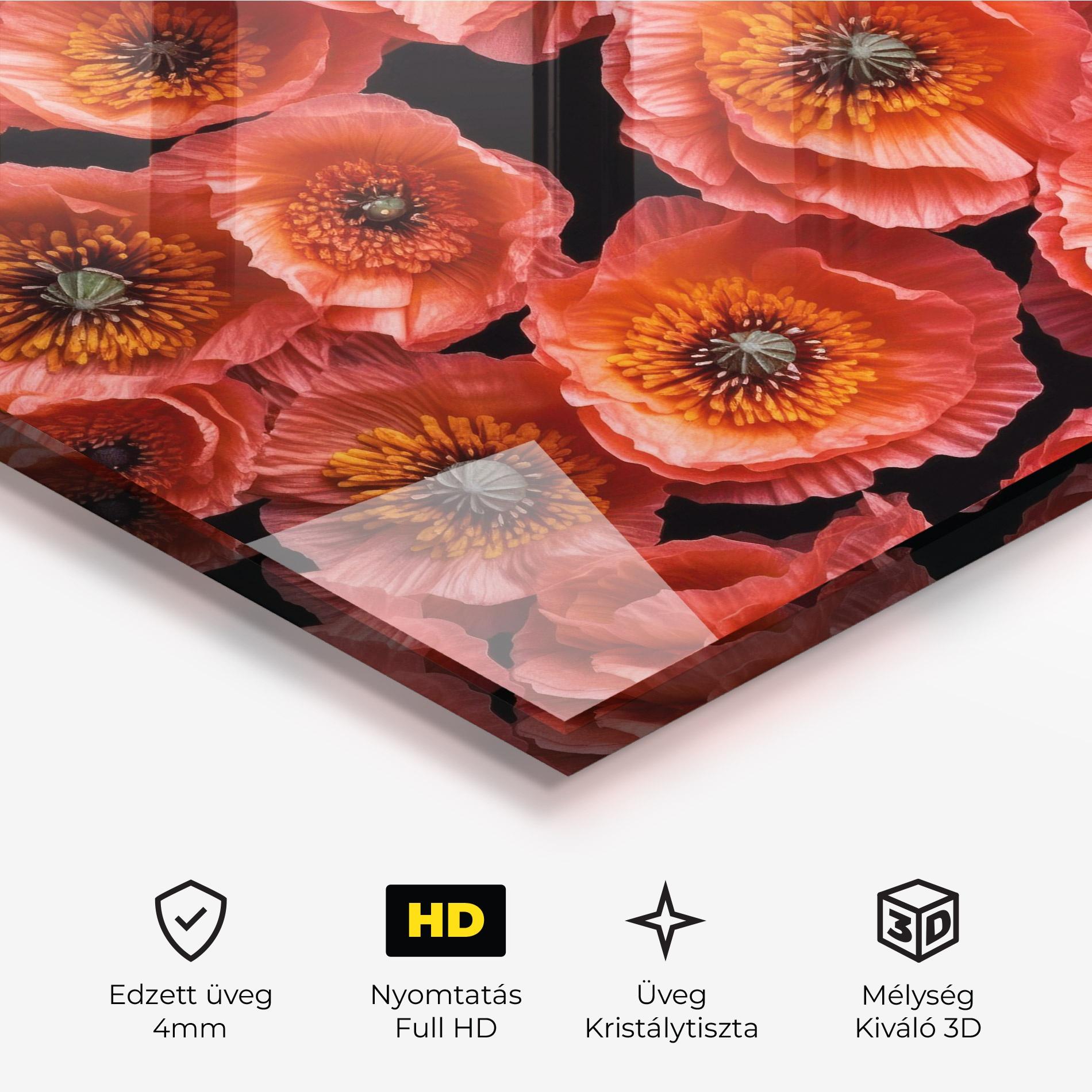 Üvegkép Light Red Poppies mockup 3