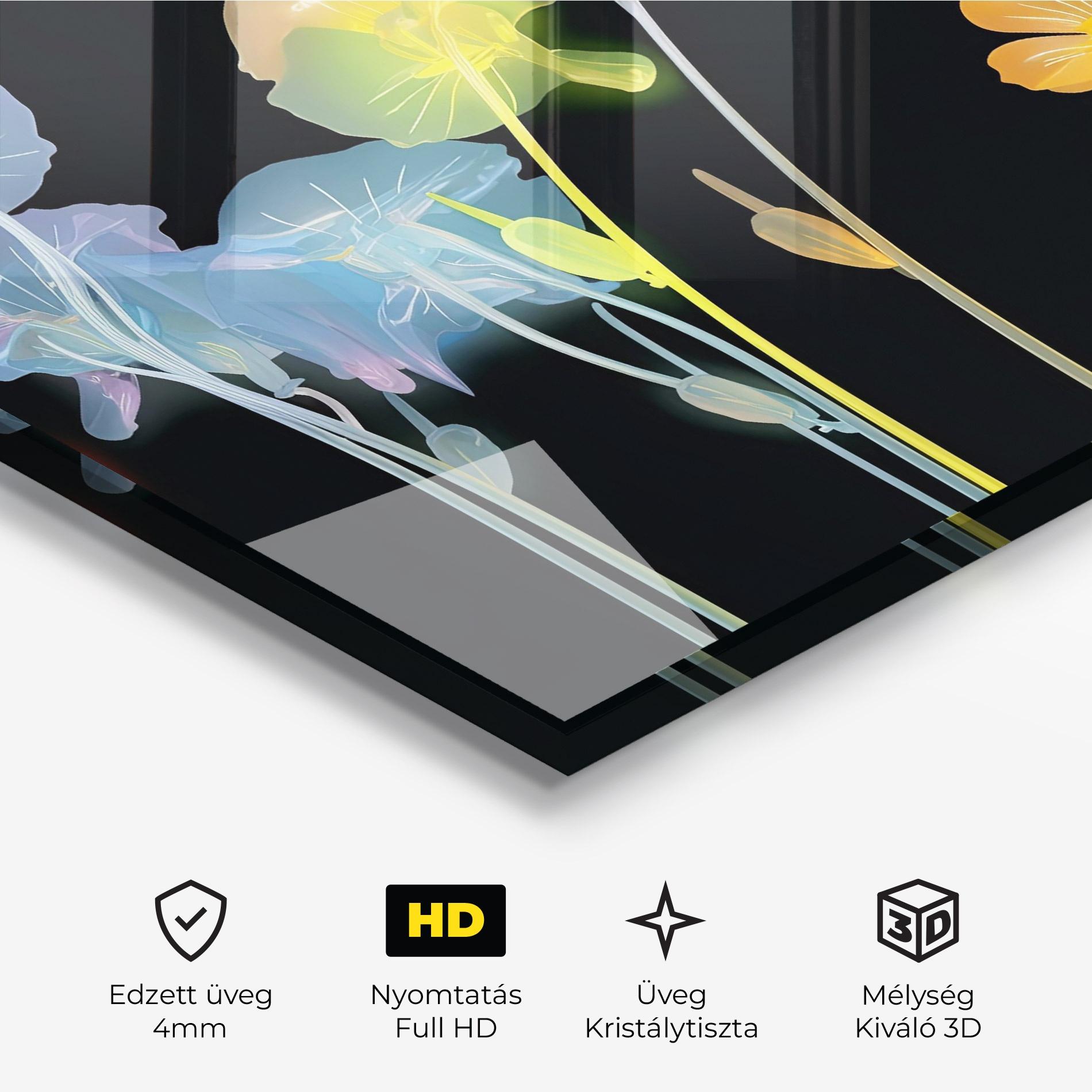 Üvegkép Neon Poppy mockup 3