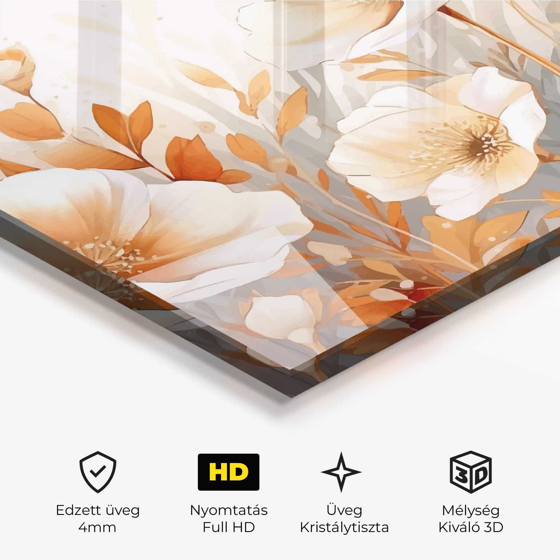 Üvegkép Orange Cream Poppy mockup 3