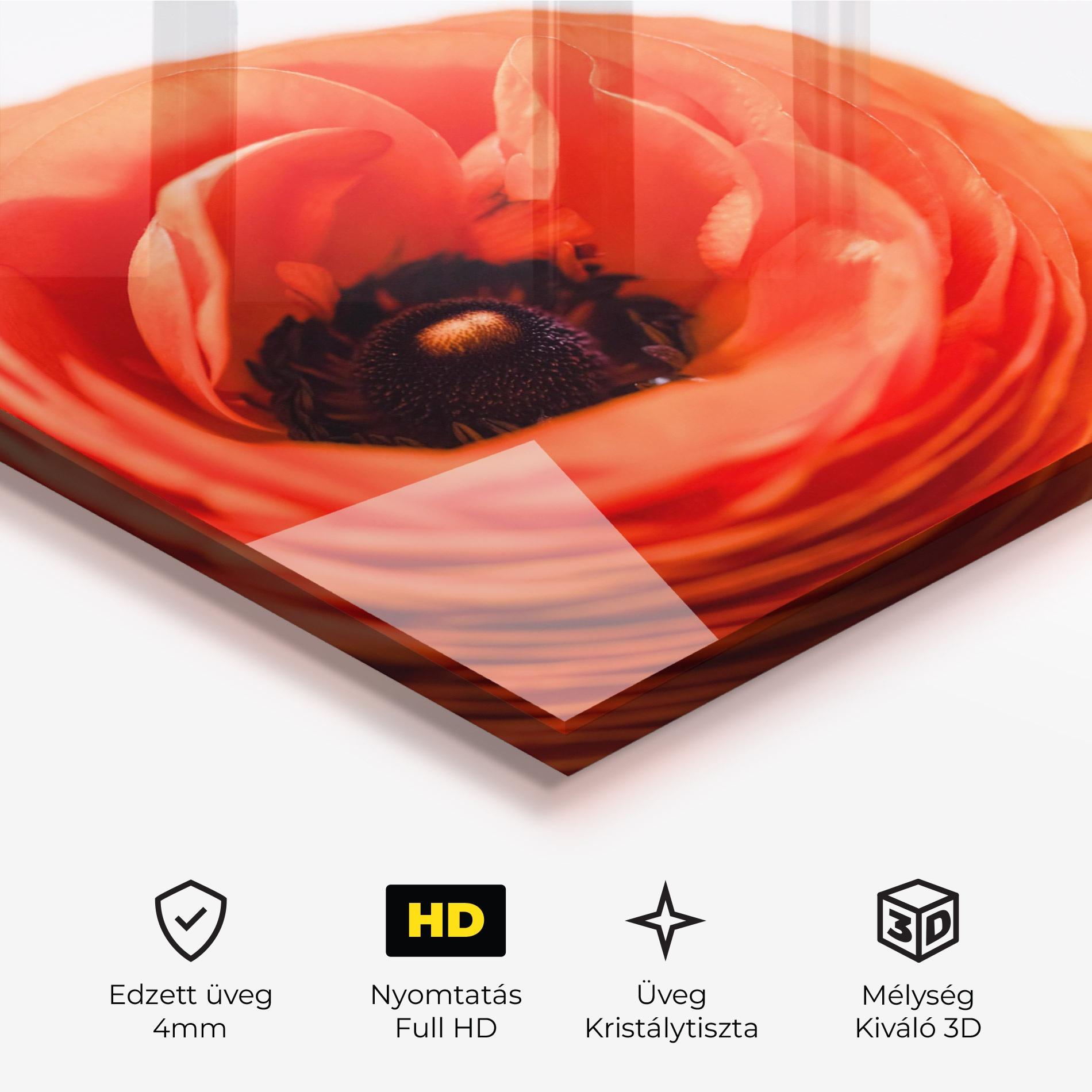 Üvegkép Pretty Red Poppy mockup 3