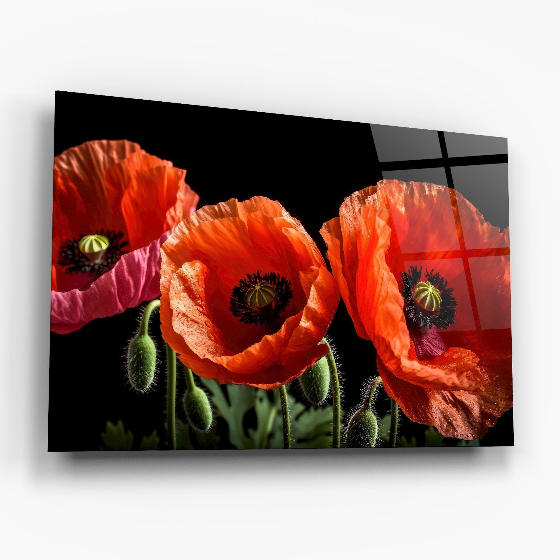 Üvegkép Dark Orange Poppies mockup 6
