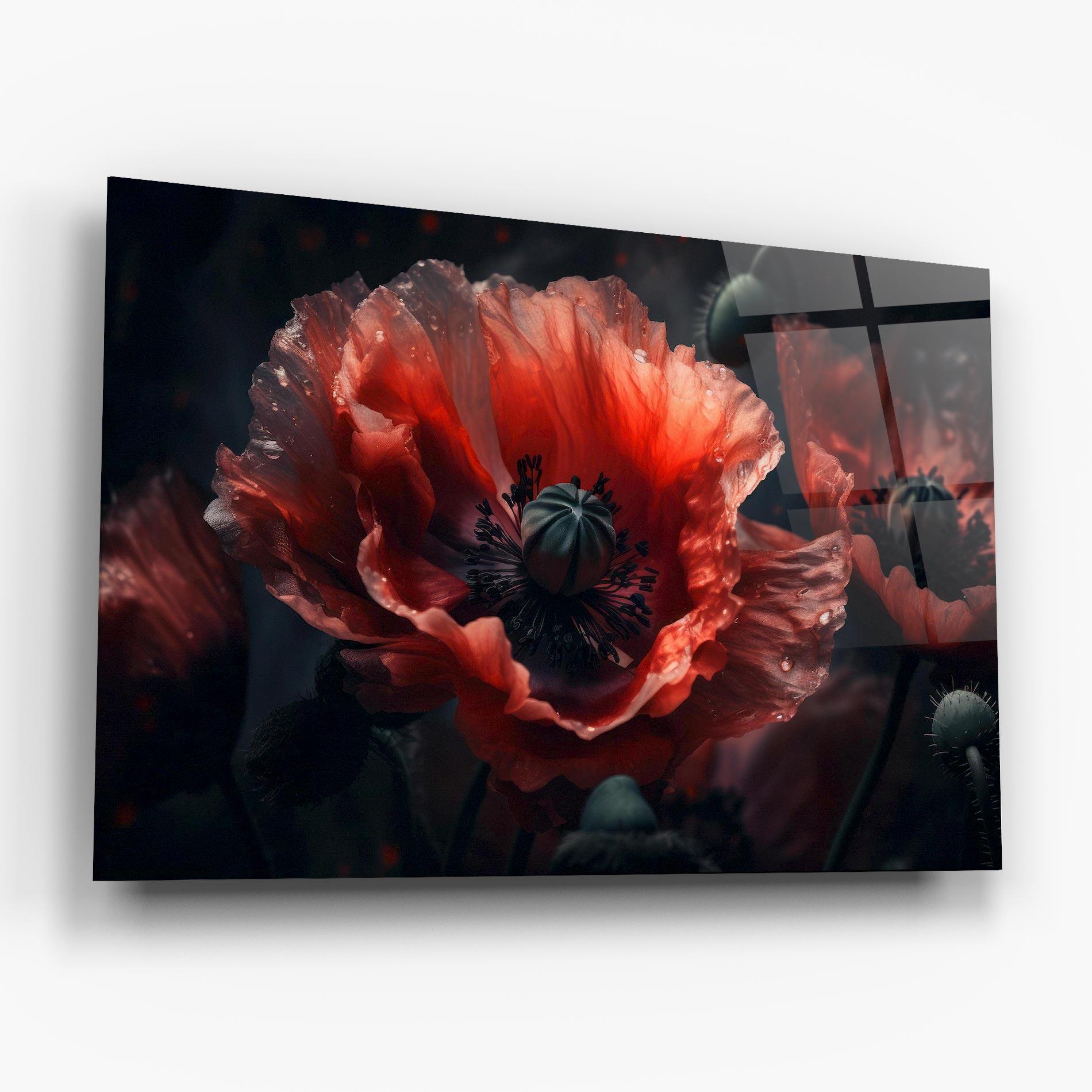 Üvegkép Dark Shade Poppy mockup 6