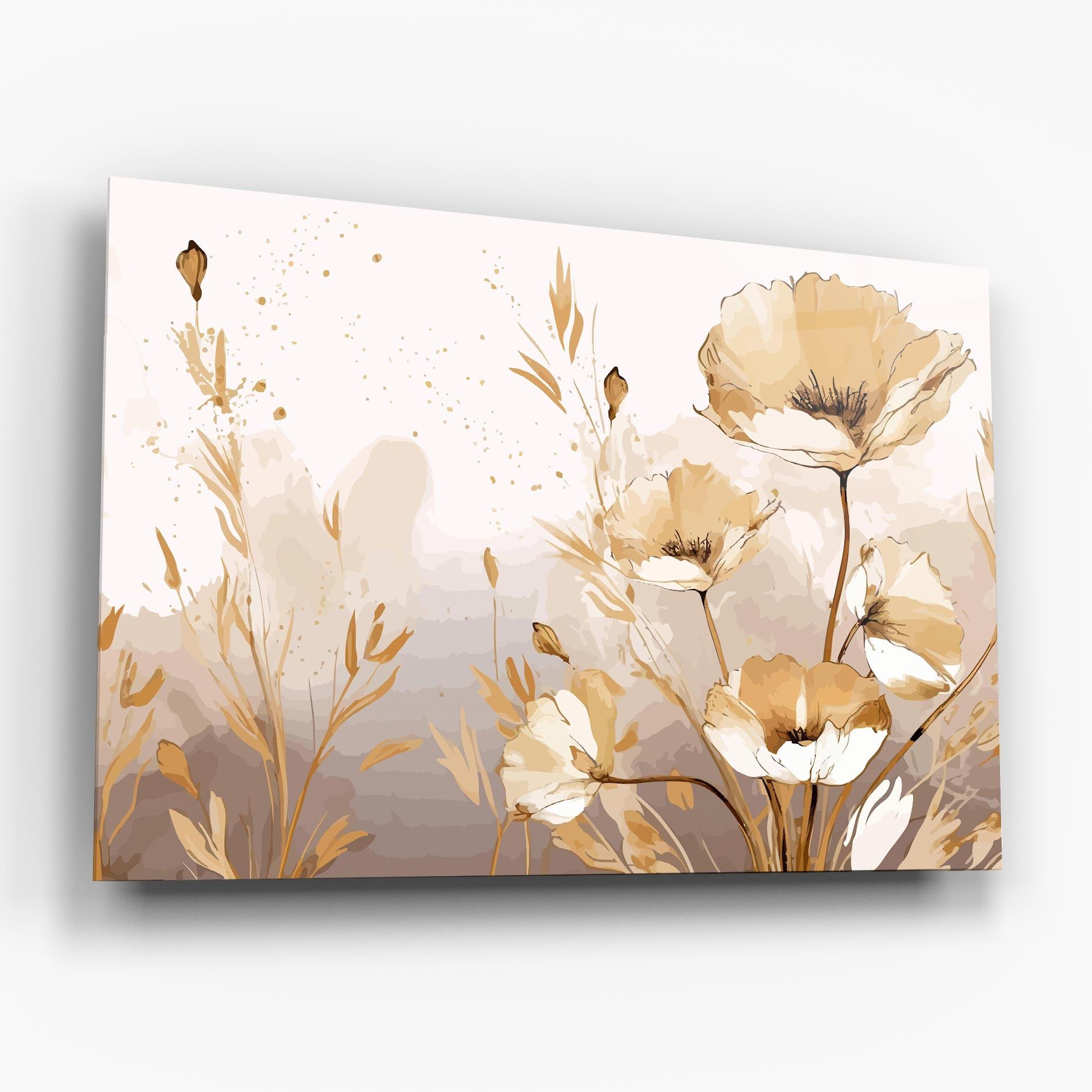 Üvegkép Gold Cream Poppy mockup 6