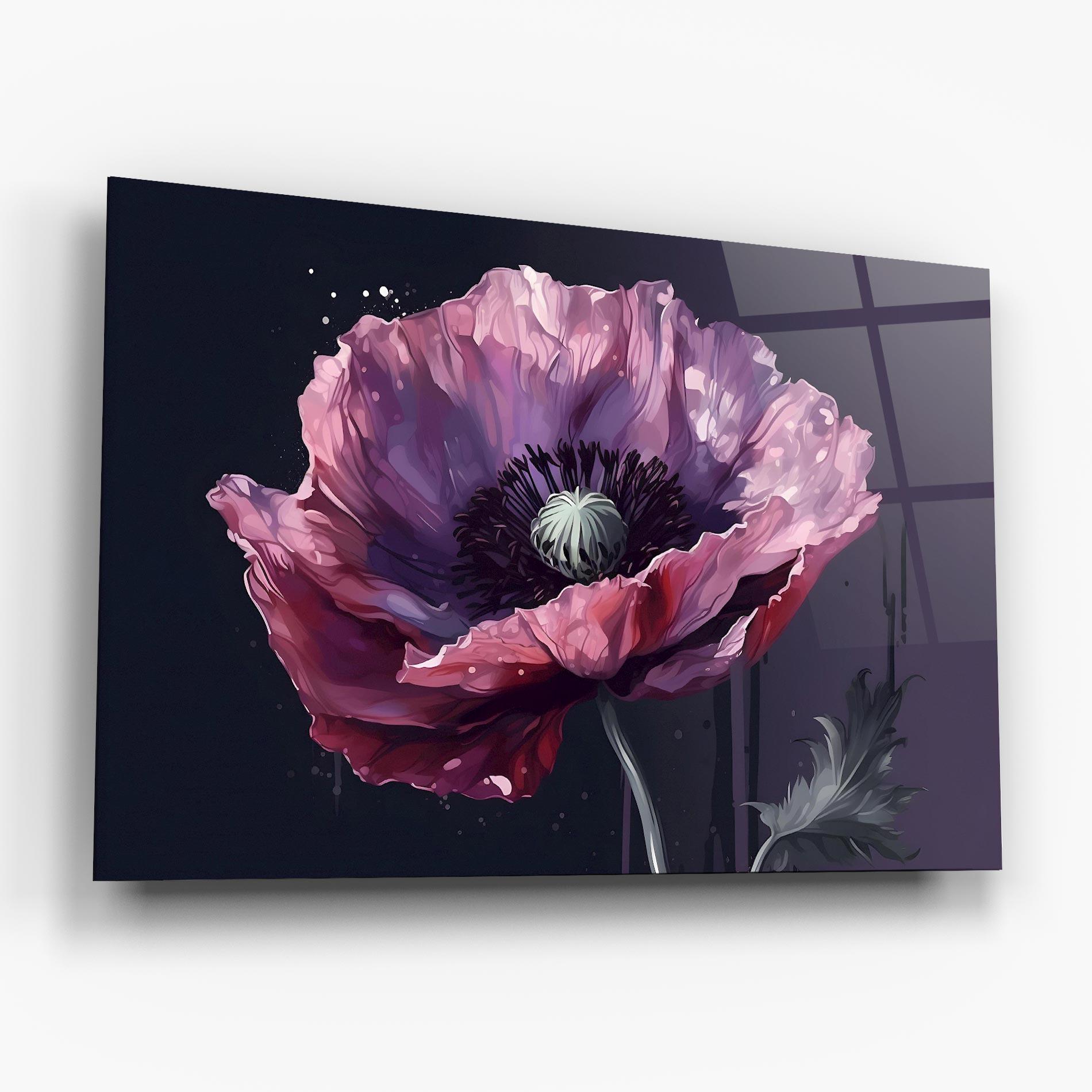 Üvegkép Light Purple Poppy mockup 6