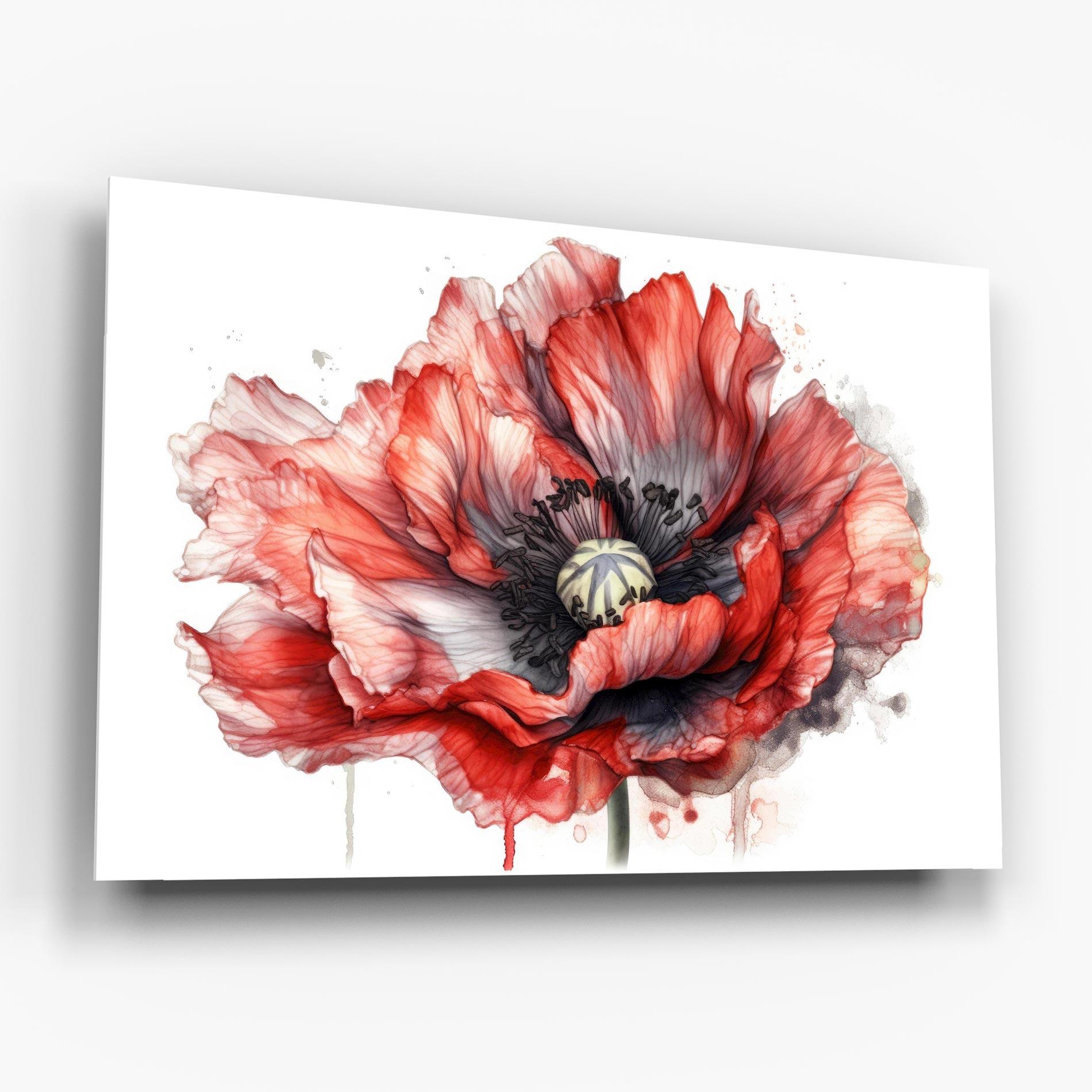 Üvegkép Painted Red Poppy mockup 6