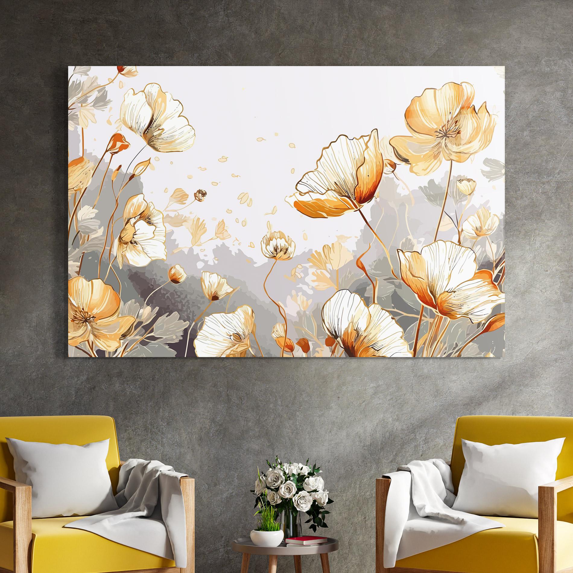Üvegkép Gold Poppies mockup 4
