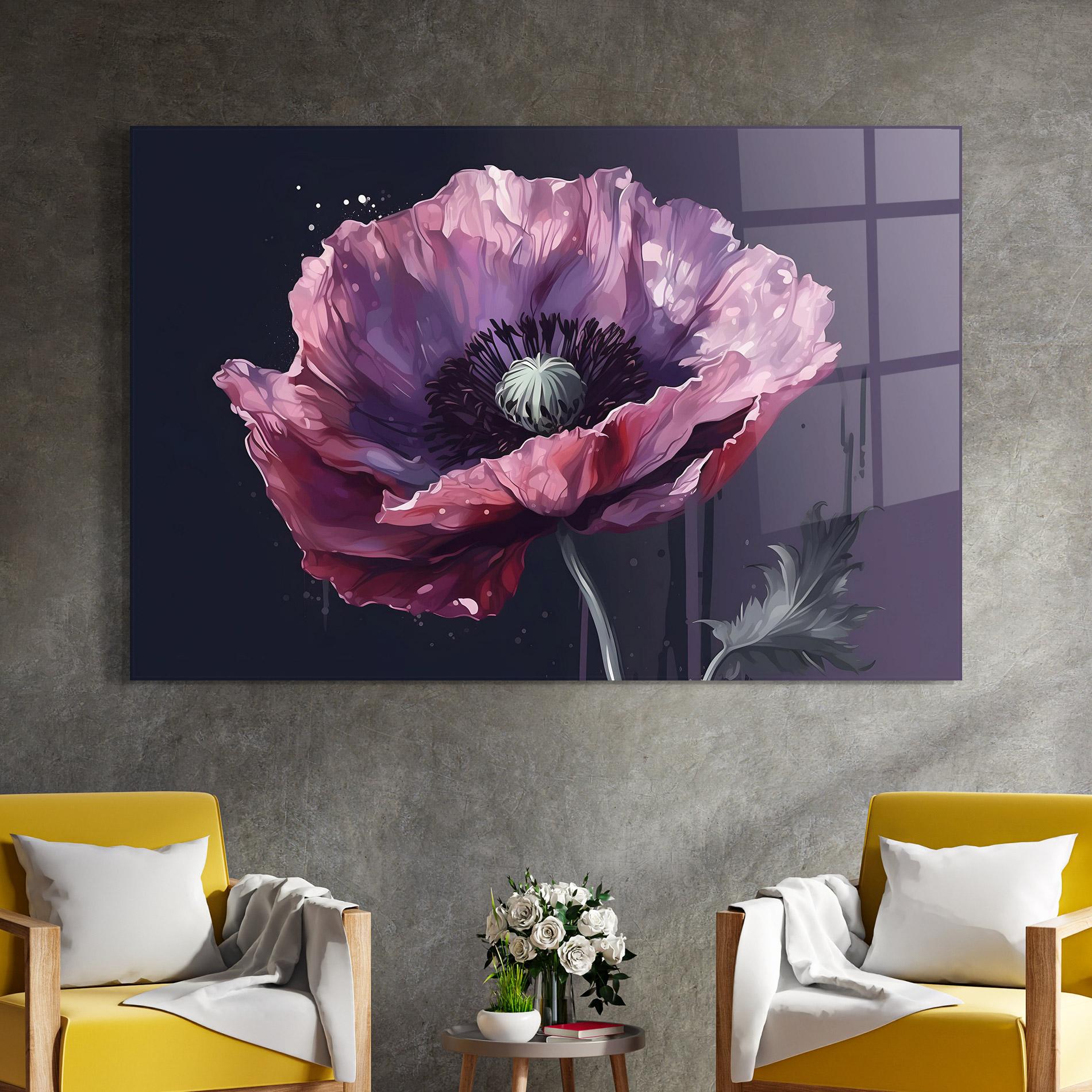 Üvegkép Light Purple Poppy mockup 4