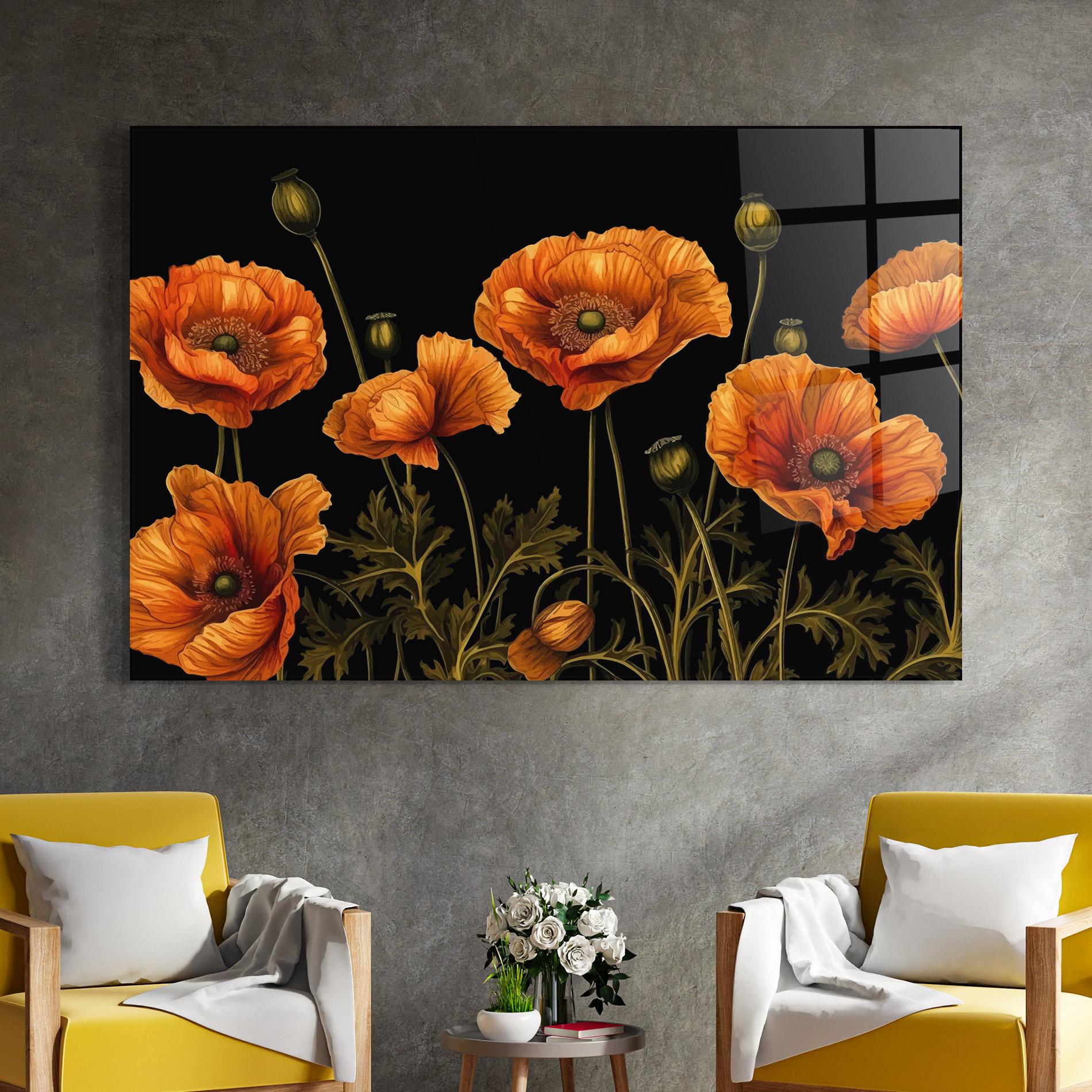 Üvegkép Orange Poppies mockup 4