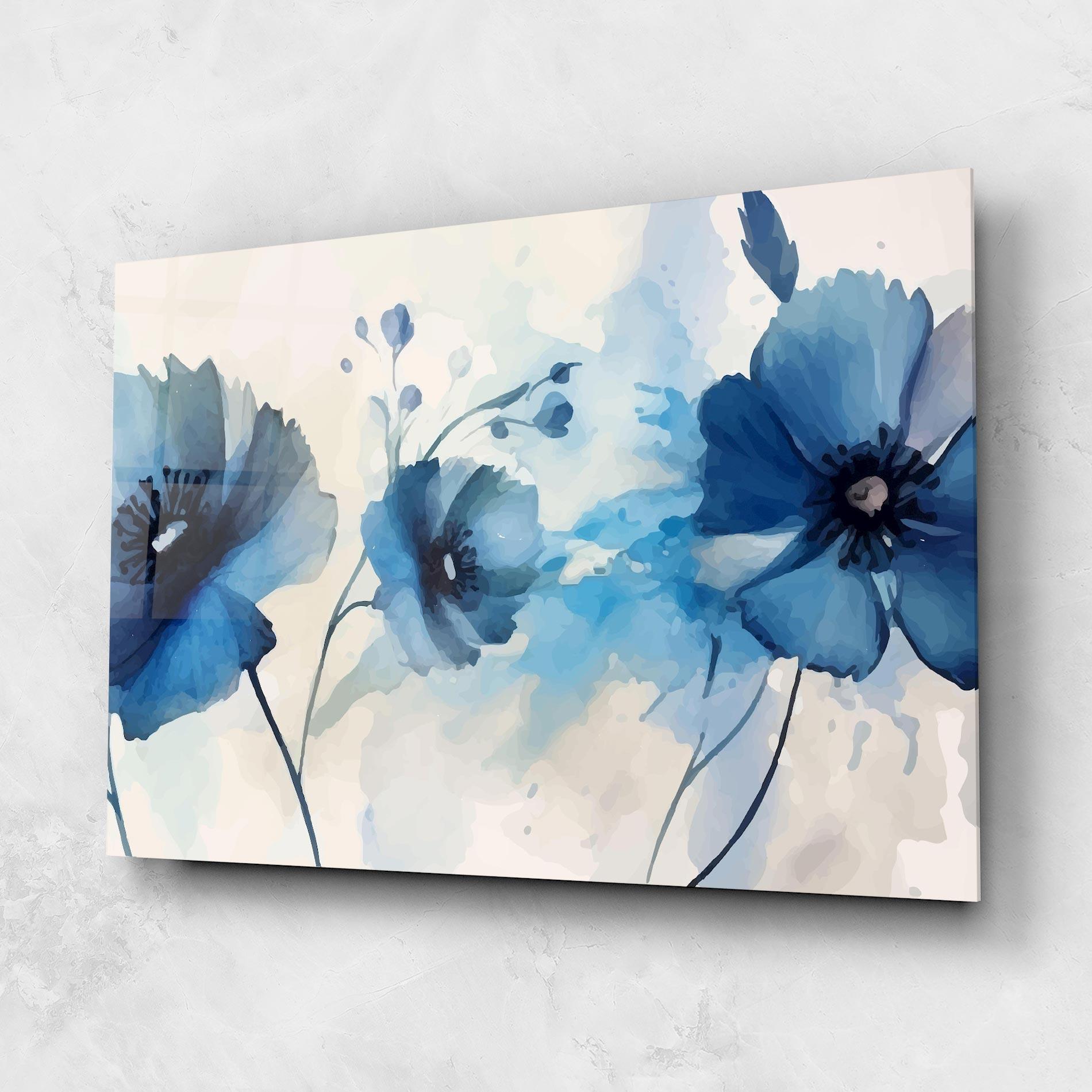 Üvegkép Blue Poppies mockup 1