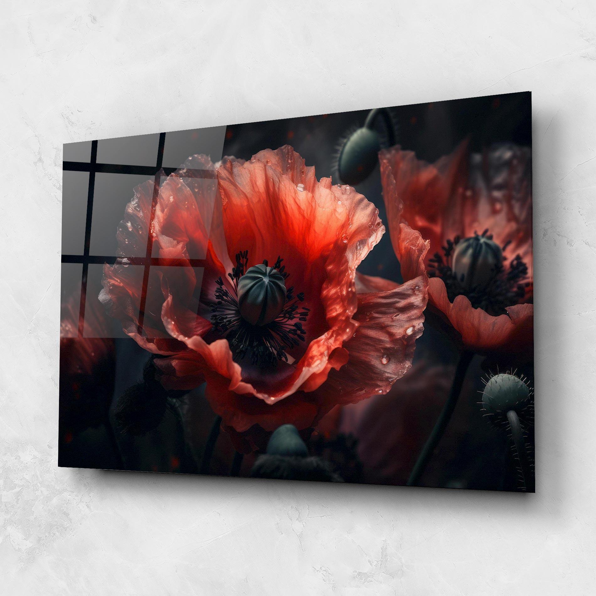 Üvegkép Dark Shade Poppy mockup 1