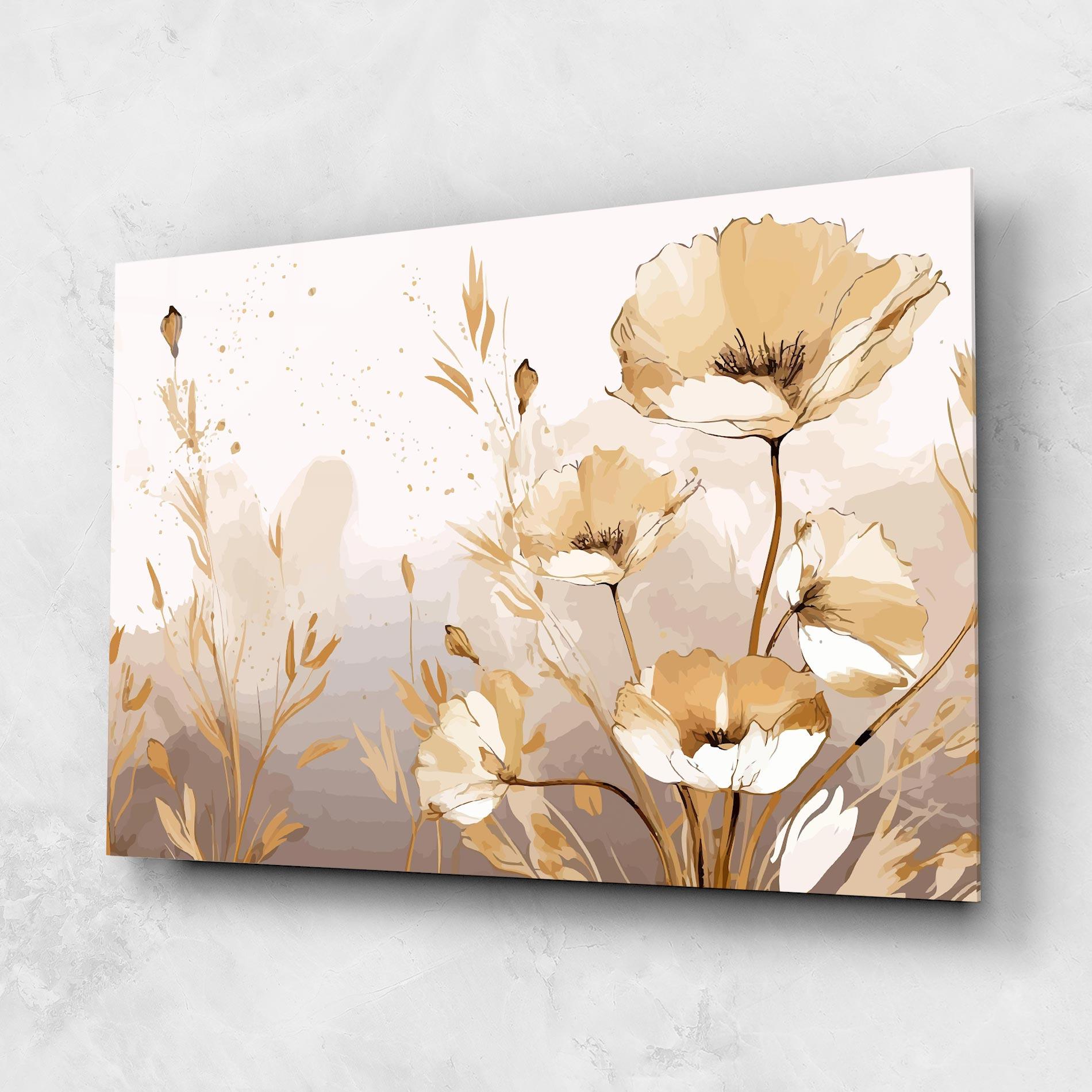 Üvegkép Gold Cream Poppy mockup 1