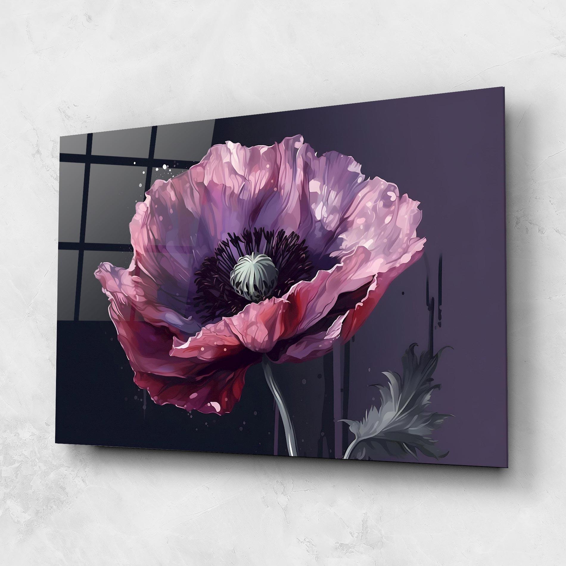 Üvegkép Light Purple Poppy mockup 1