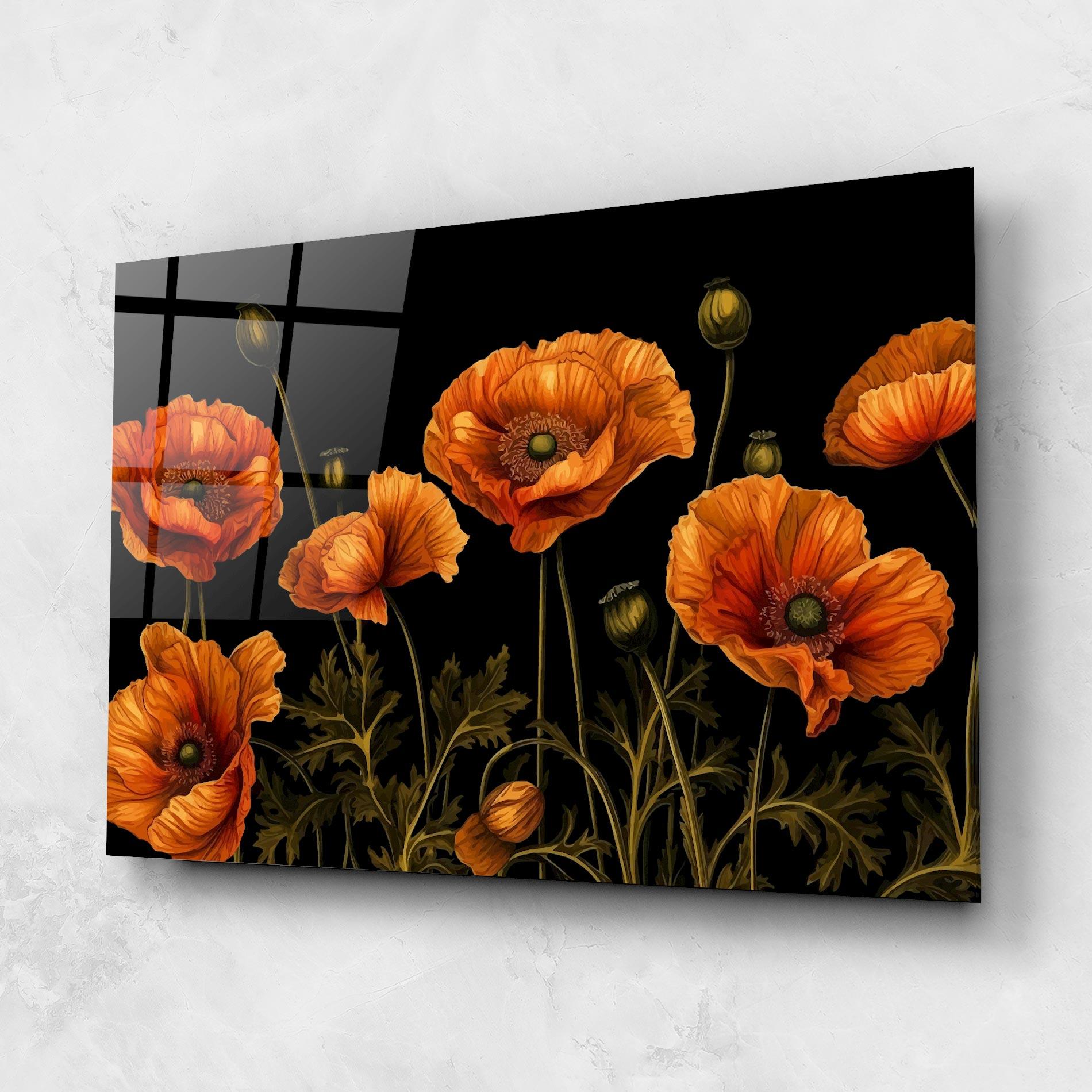 Üvegkép Orange Poppies mockup 1
