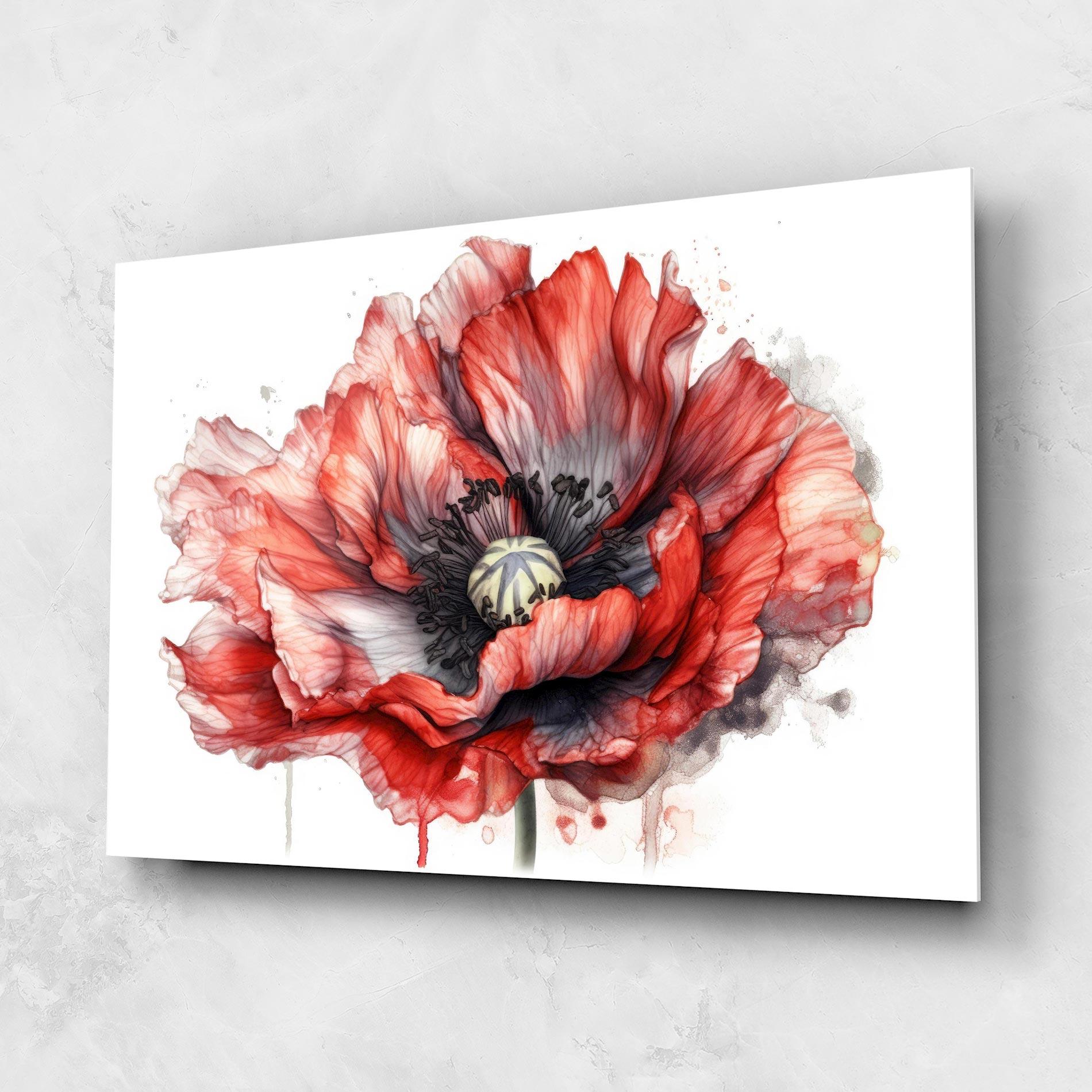 Üvegkép Painted Red Poppy mockup 1
