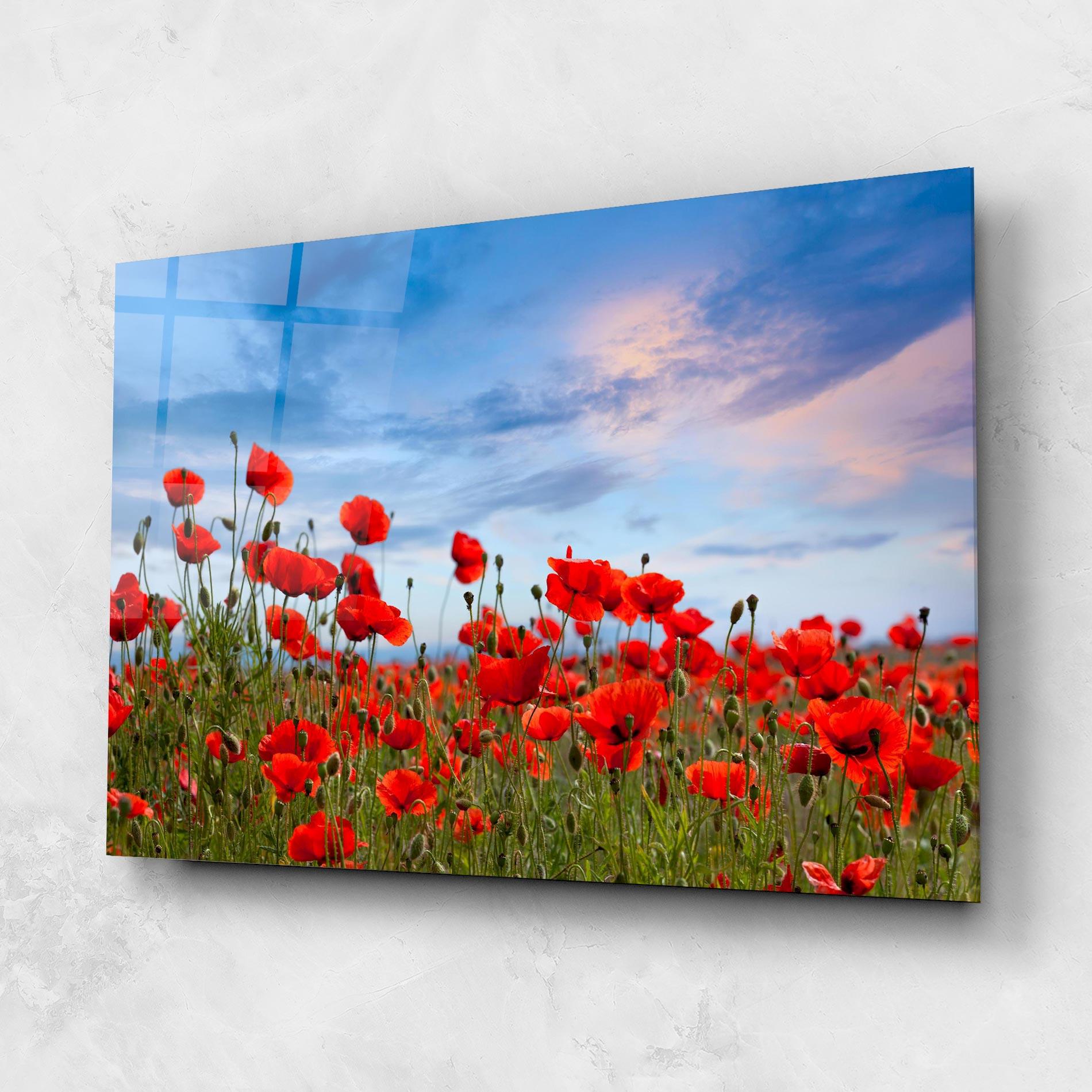 Üvegkép Poppy Field mockup 1