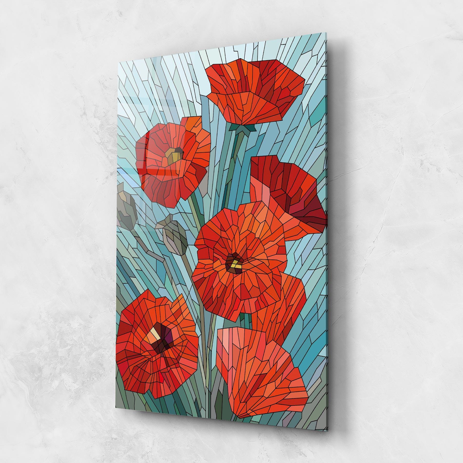 Üvegkép Blue Glass Poppy mockup 1