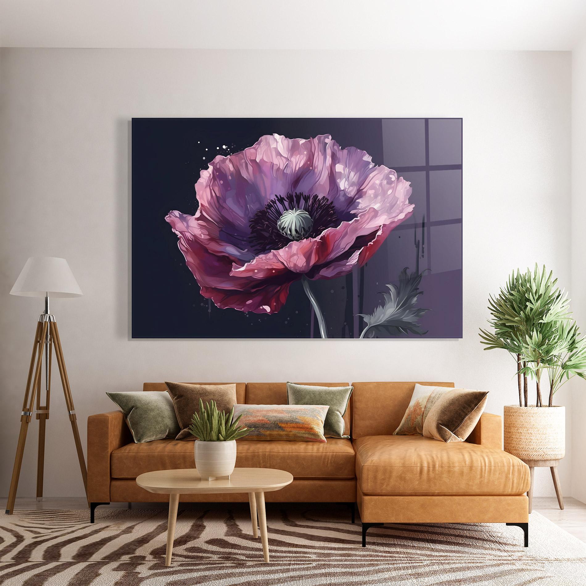 Üvegkép Light Purple Poppy mockup 7