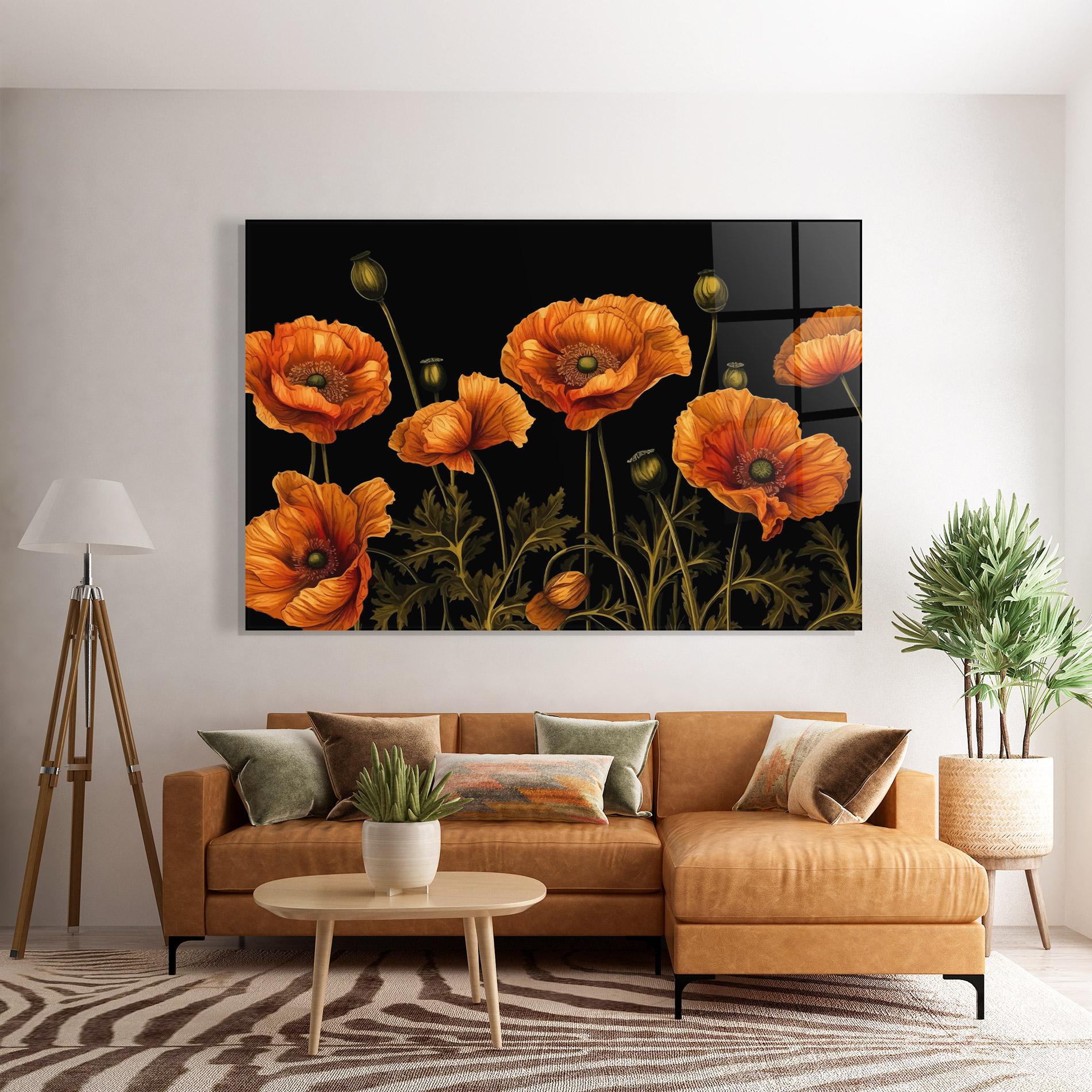 Üvegkép Orange Poppies mockup 7