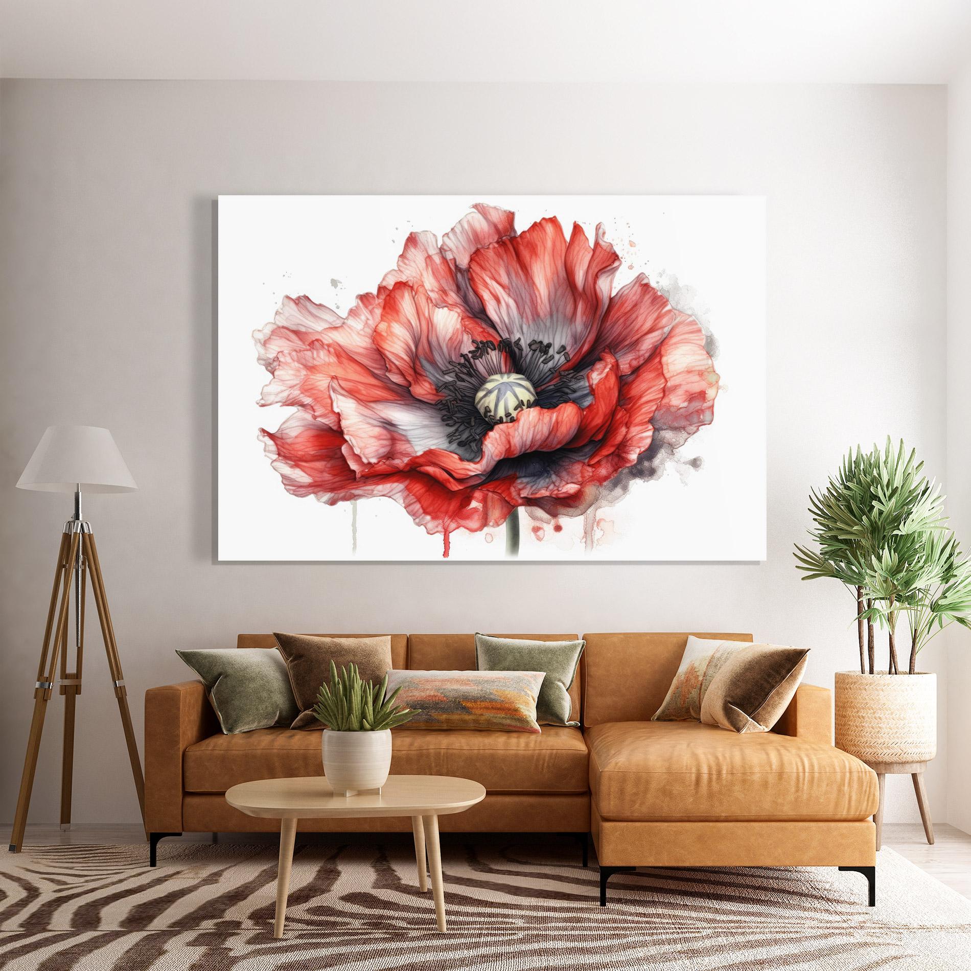 Üvegkép Painted Red Poppy mockup 7
