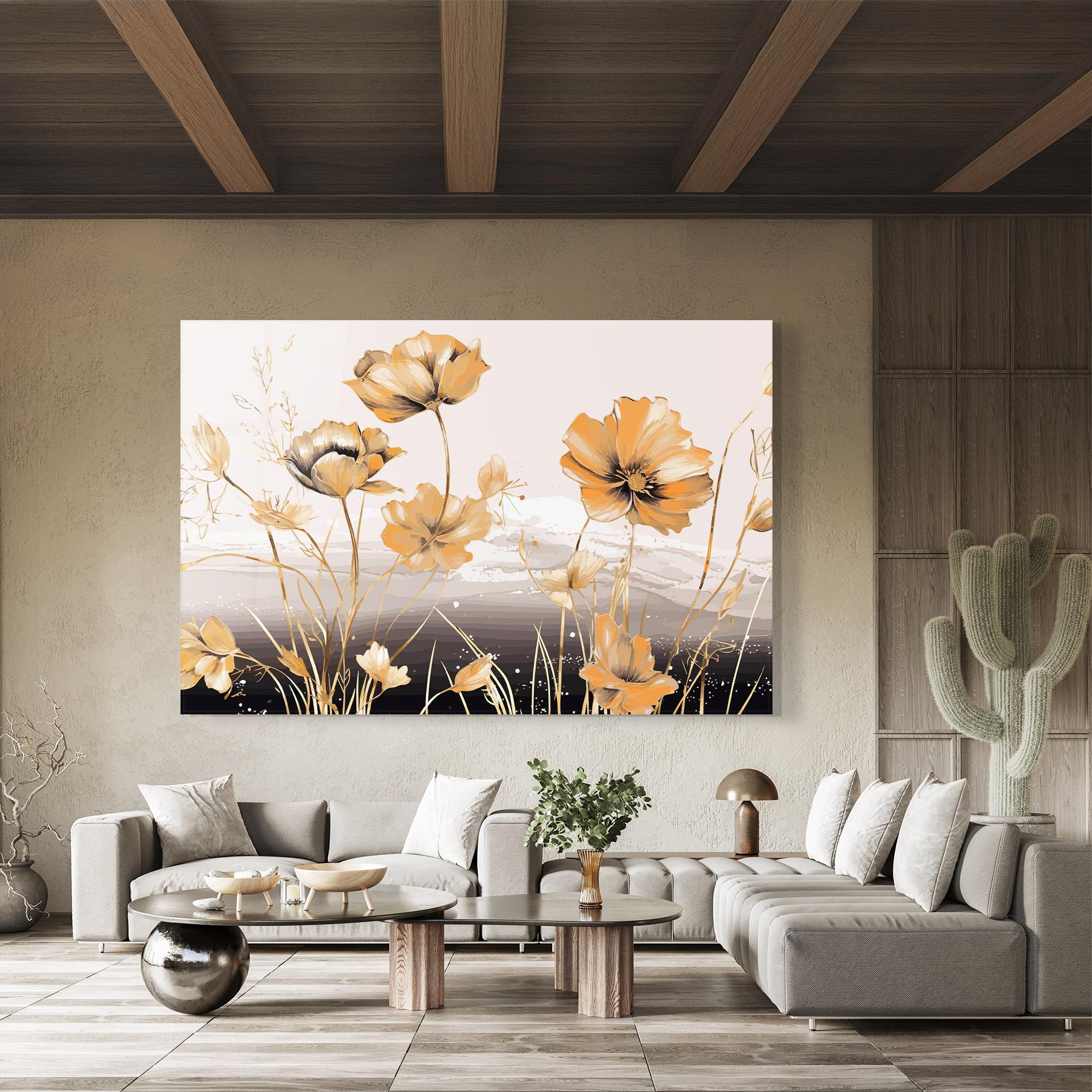 Üvegkép Gold Black Poppy mockup 8