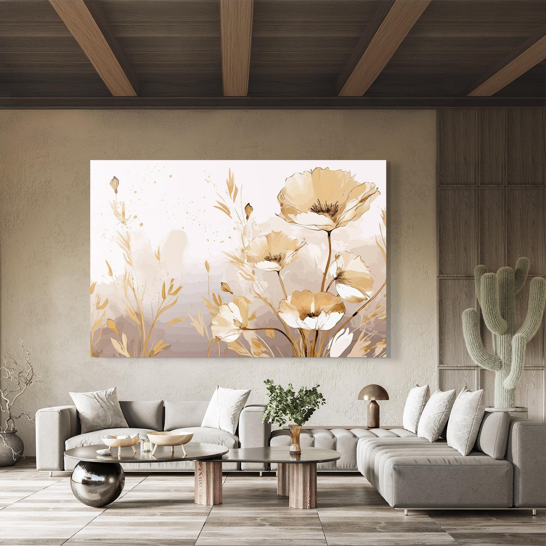 Üvegkép Gold Cream Poppy mockup 8