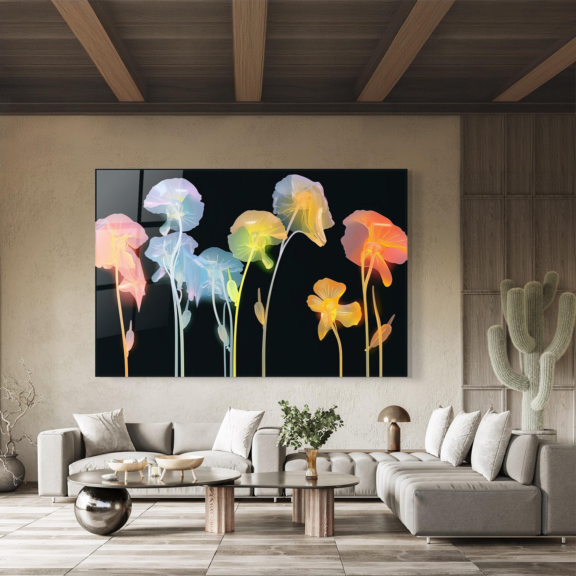 Üvegkép Neon Poppy mockup 8