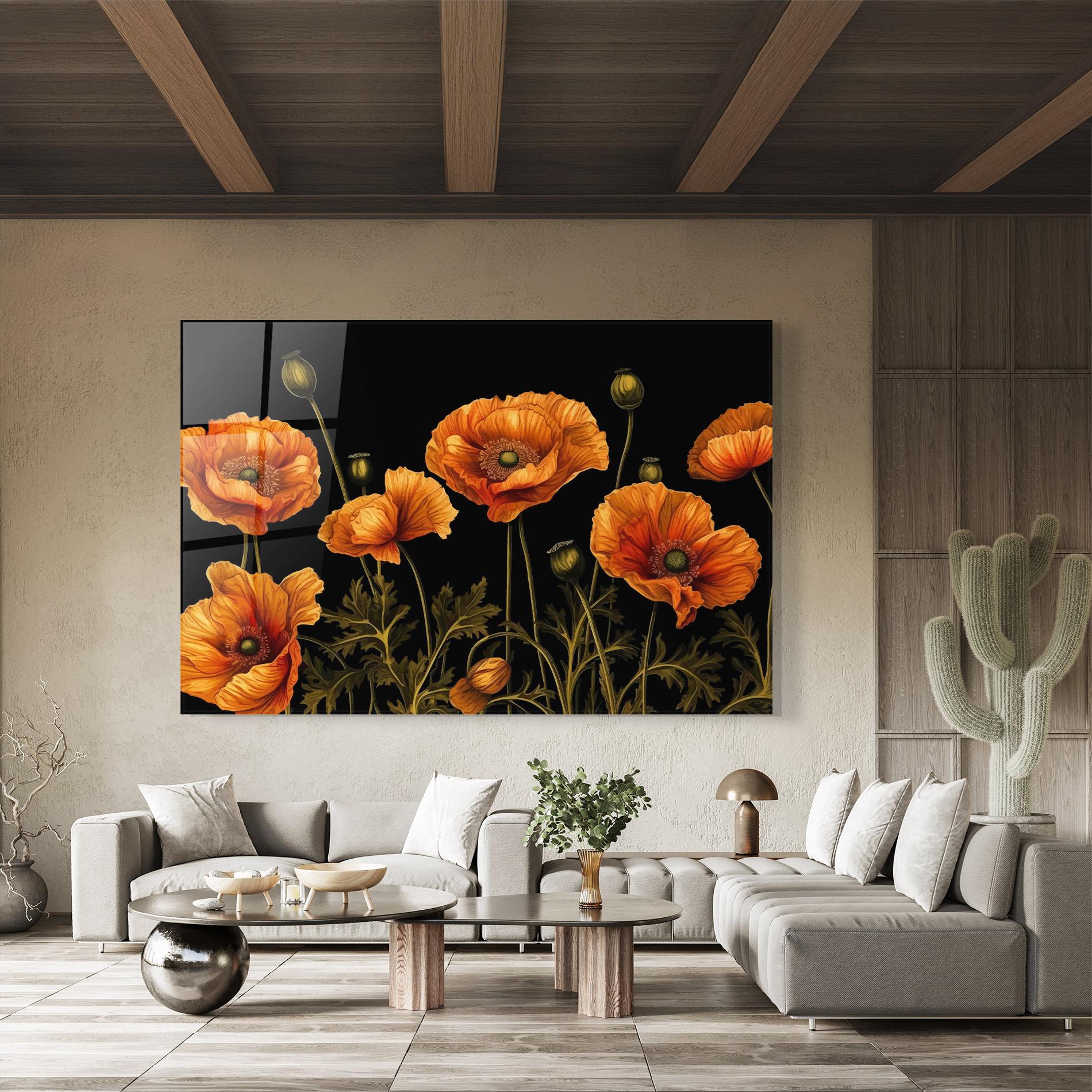 Üvegkép Orange Poppies mockup 8