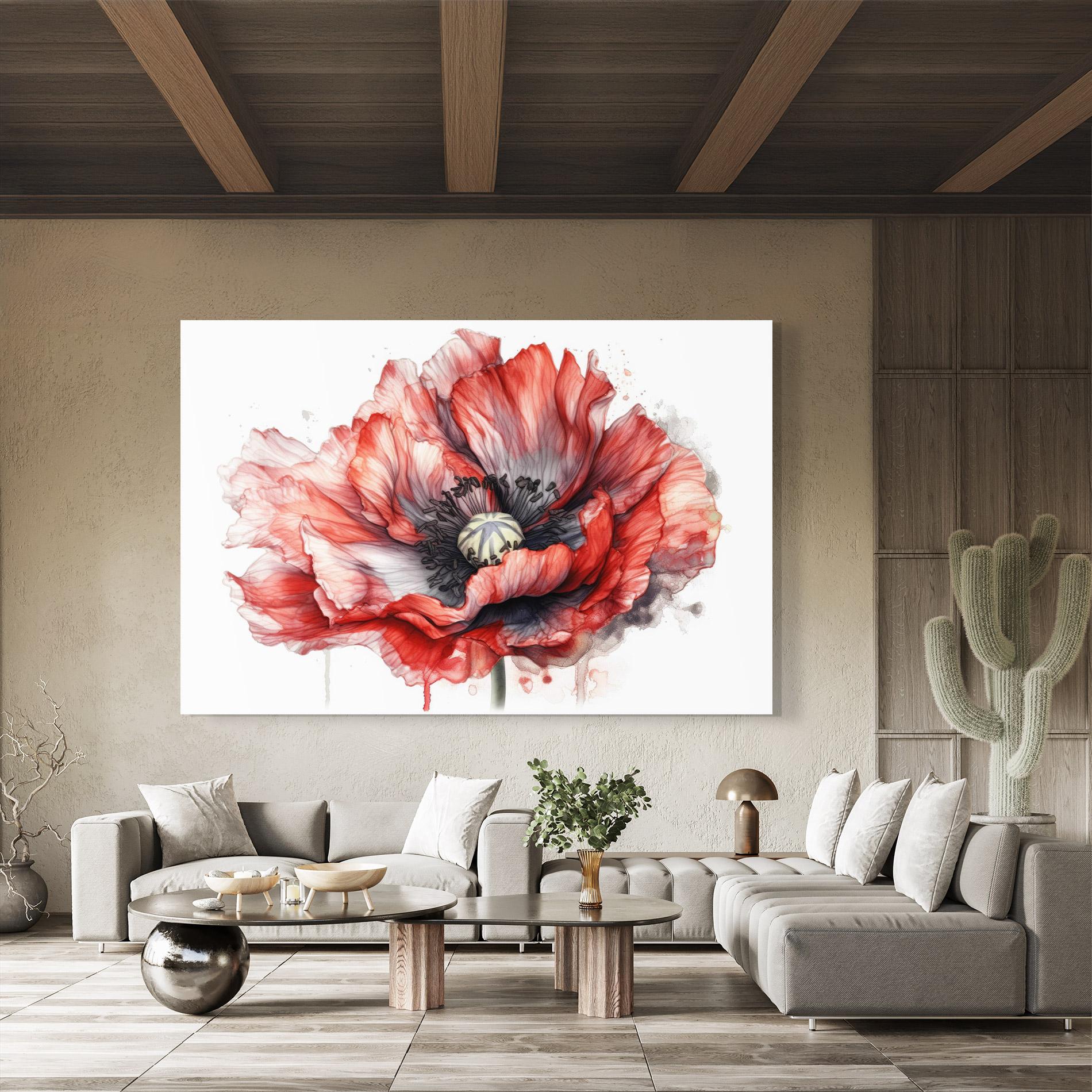Üvegkép Painted Red Poppy mockup 8