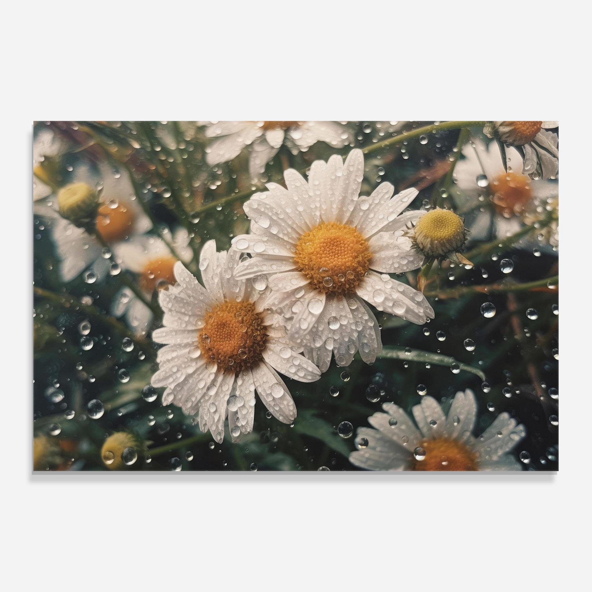 Üvegkép Daisy View After Rain mockup 0