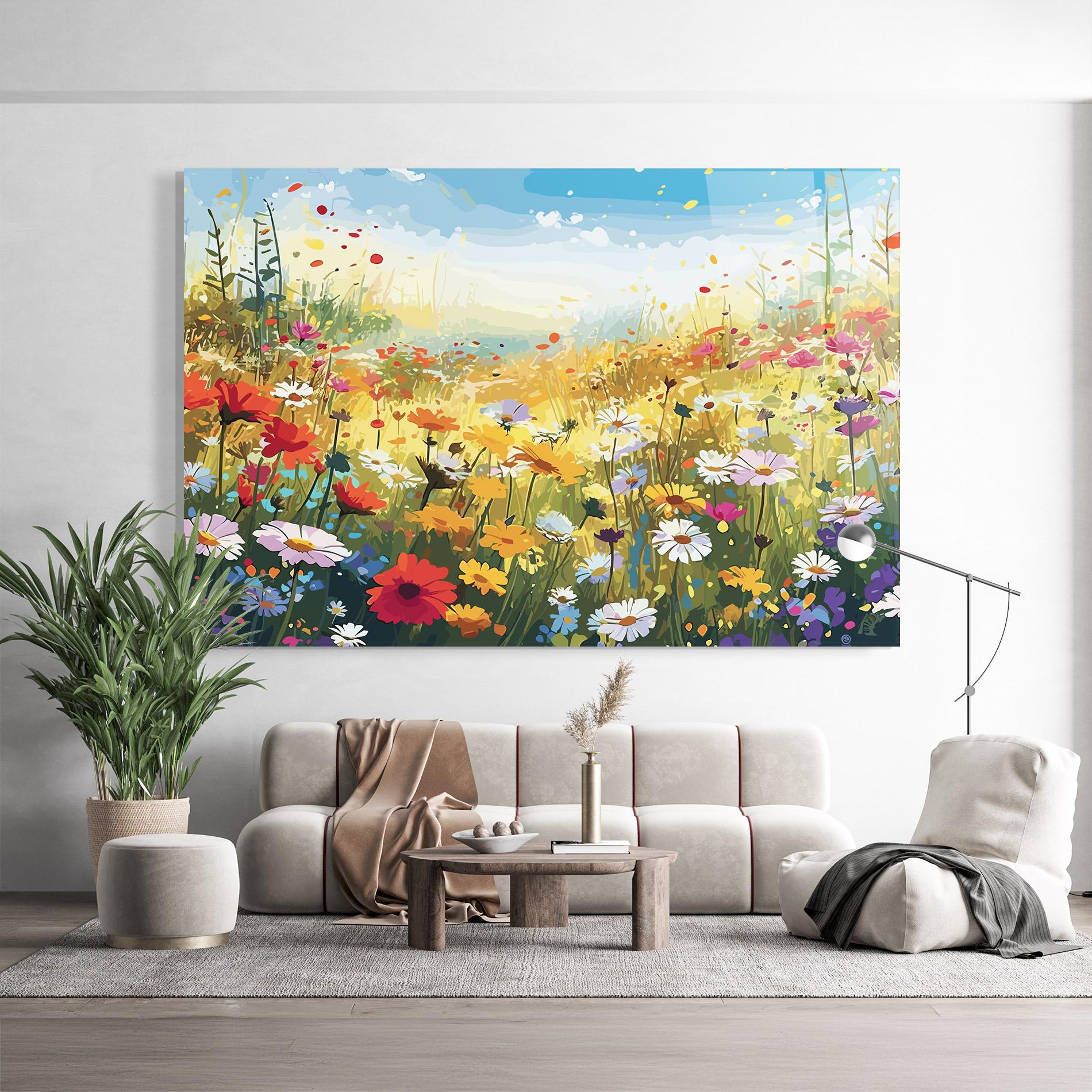 Üvegkép Colorful Daisy Mix mockup 9