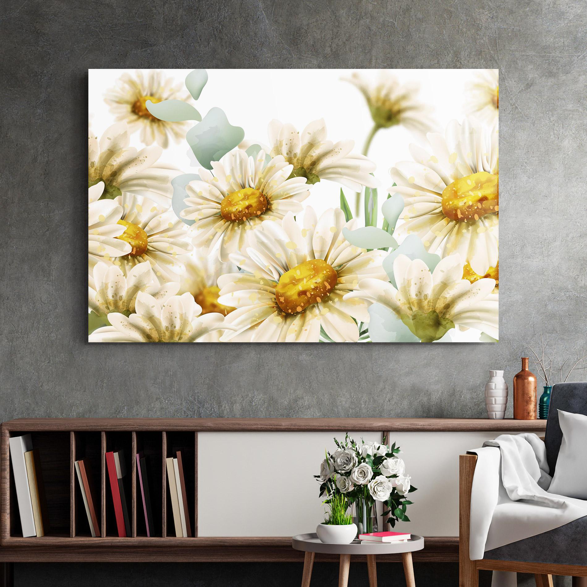 Üvegkép Beautiful Daisy Art mockup 2