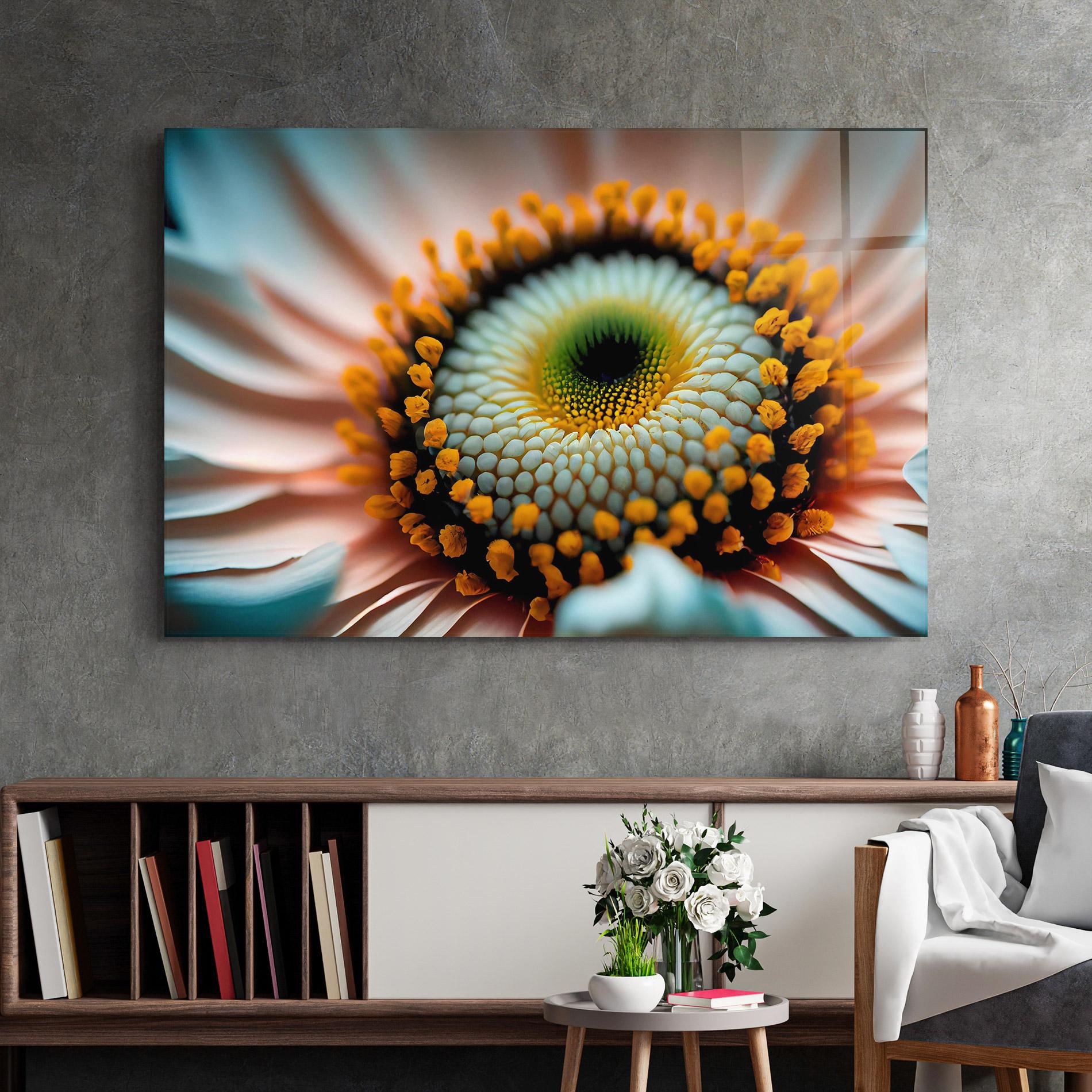 Üvegkép Big Blue Daisy mockup 2